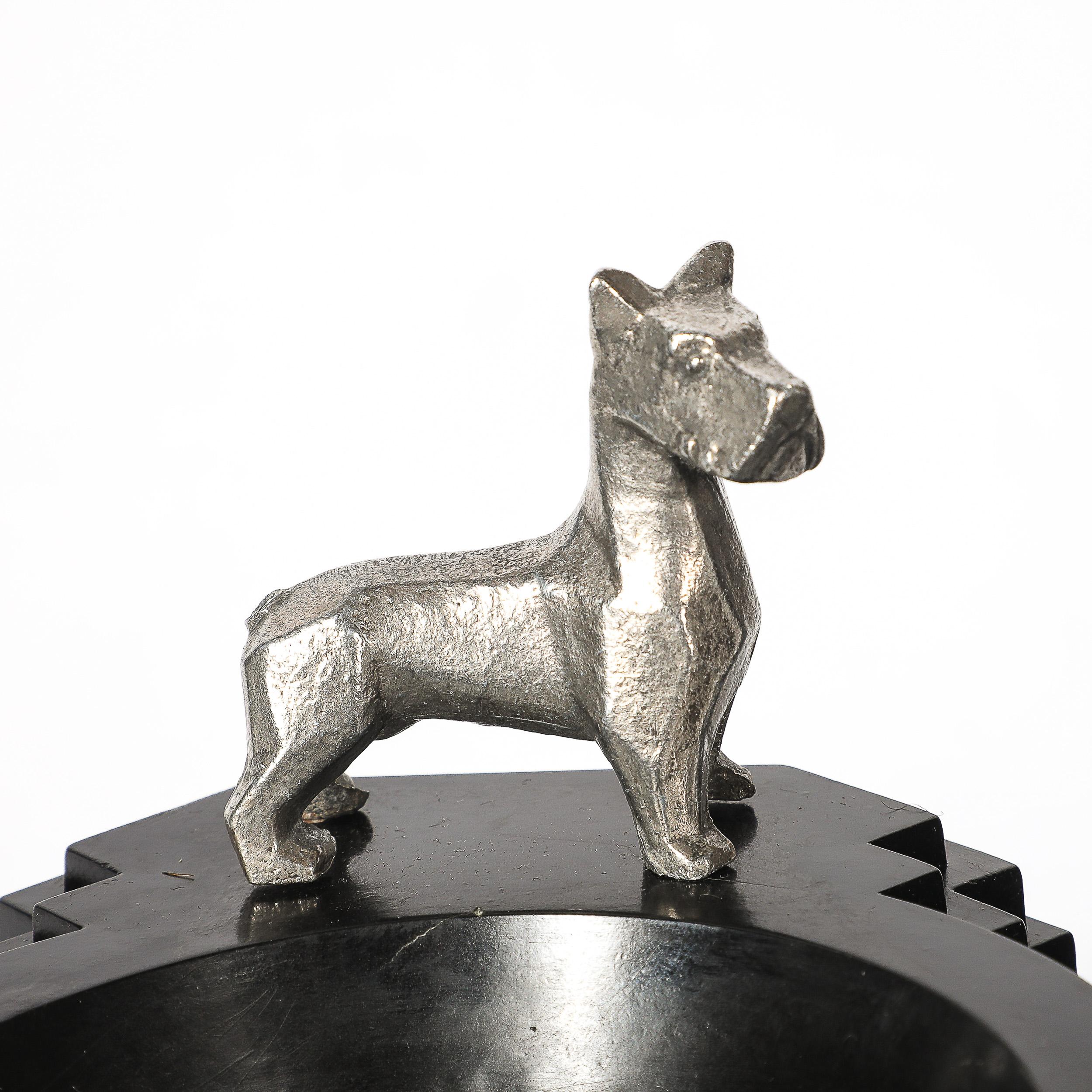 Portacenere/Poggiapipe in bachelite nera e peltro in stile Art Deco Skyscraper in vendita 5