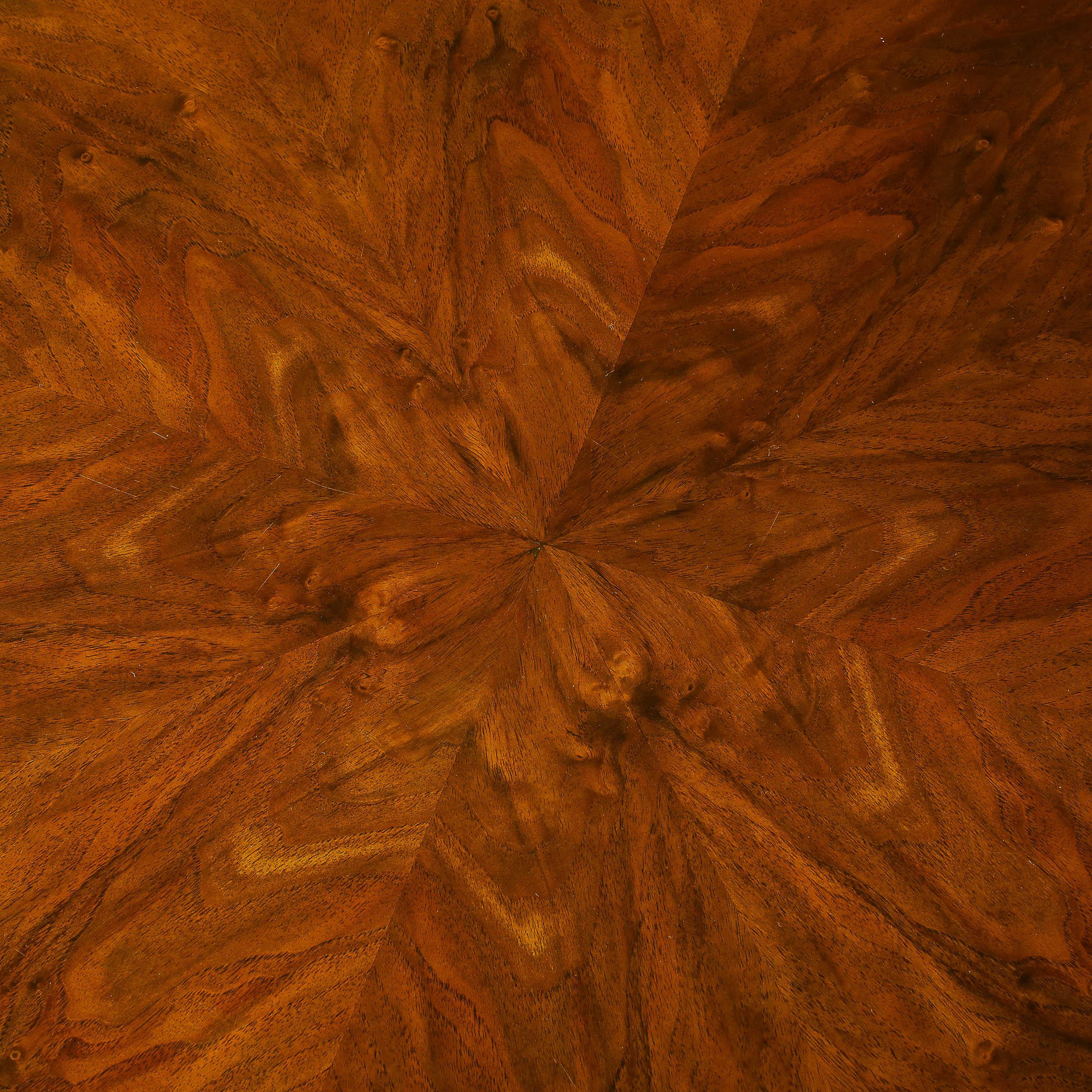 Art Deco Skyscraper Style Bookmatched Walnut & Black Lacquer Dining/Centre Table For Sale 6
