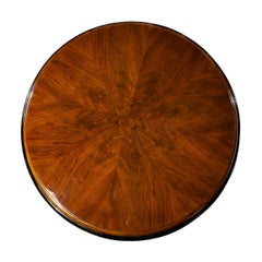 Art Deco Skyscraper Style Bookmatched Walnut & Black Lacquer Dining/Centre Table