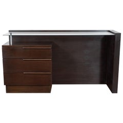 Used Art Deco Skyscraper Style Burled Walnut Desk by Gilbert Rohde for Herman Miller