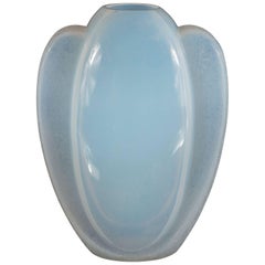 Art Deco Skyscraper Style Opalescent Glass Vase by Andre Hunebelle
