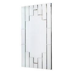 Art Deco Skyscraper Style Rectangular Tessellated Mirror with Beveled Detailing