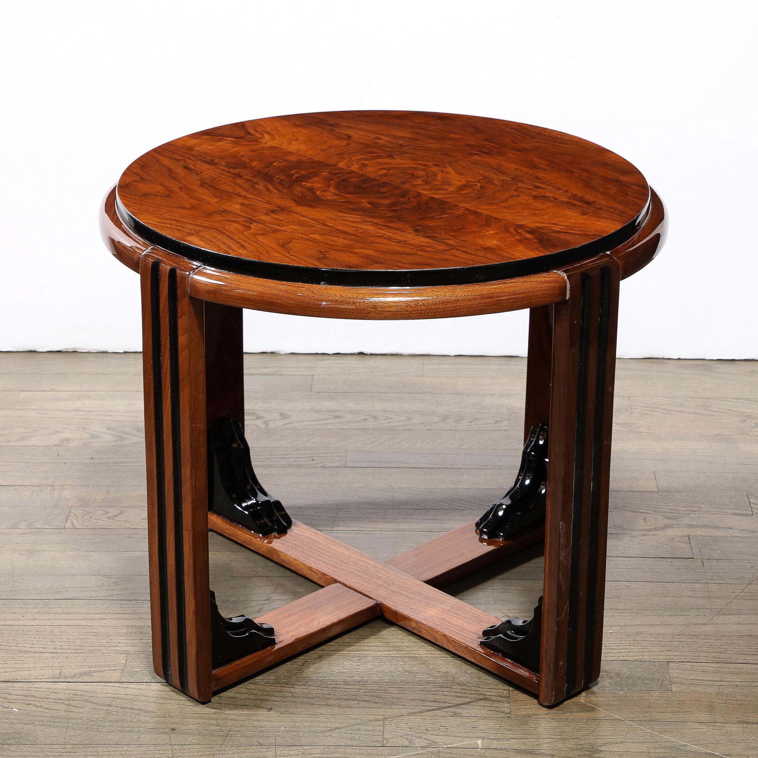 Art Deco Skyscraper Style Side/Occasional Table in Book-Matched Walnut 4