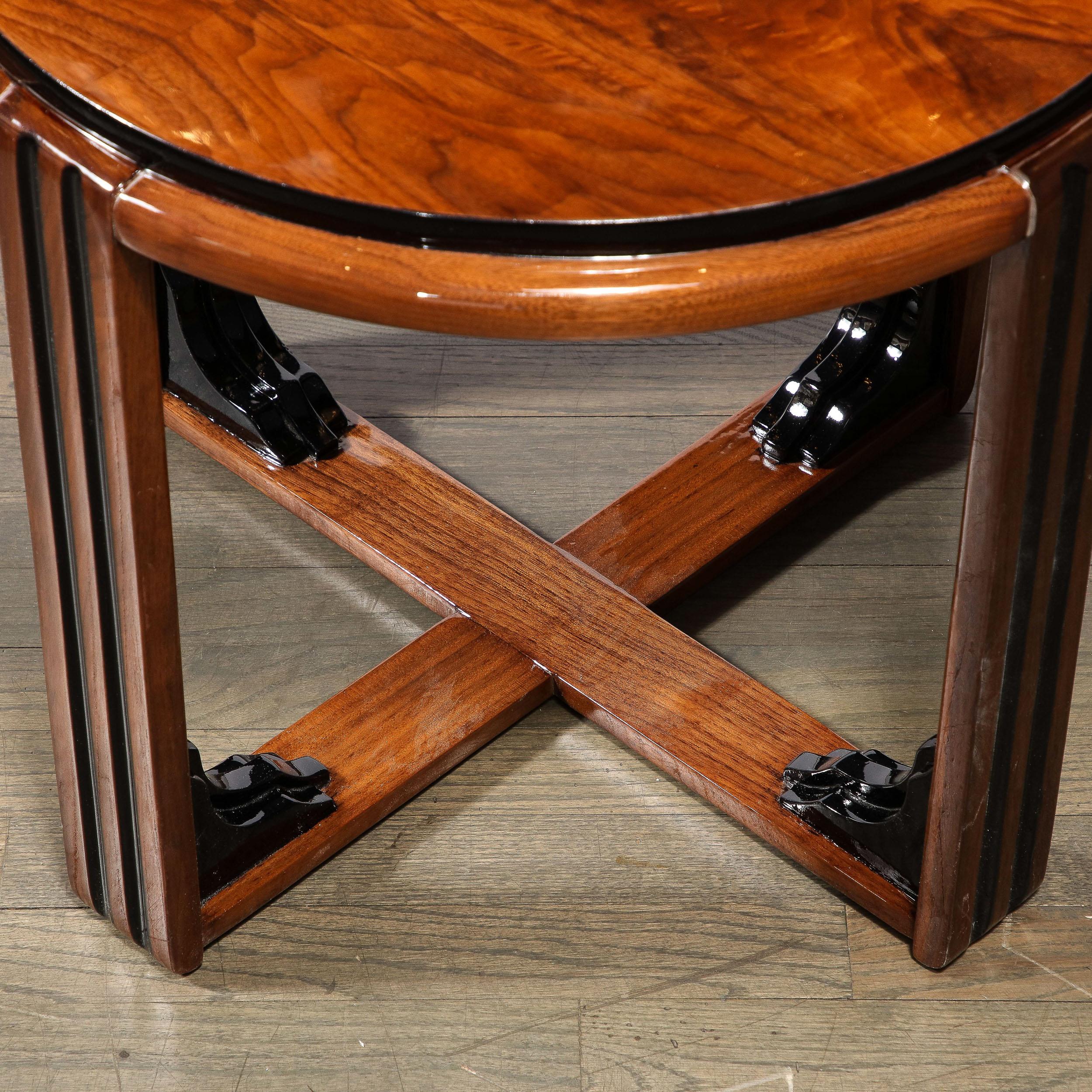 Art Deco Skyscraper Style Side/Occasional Table in Book-Matched Walnut 5