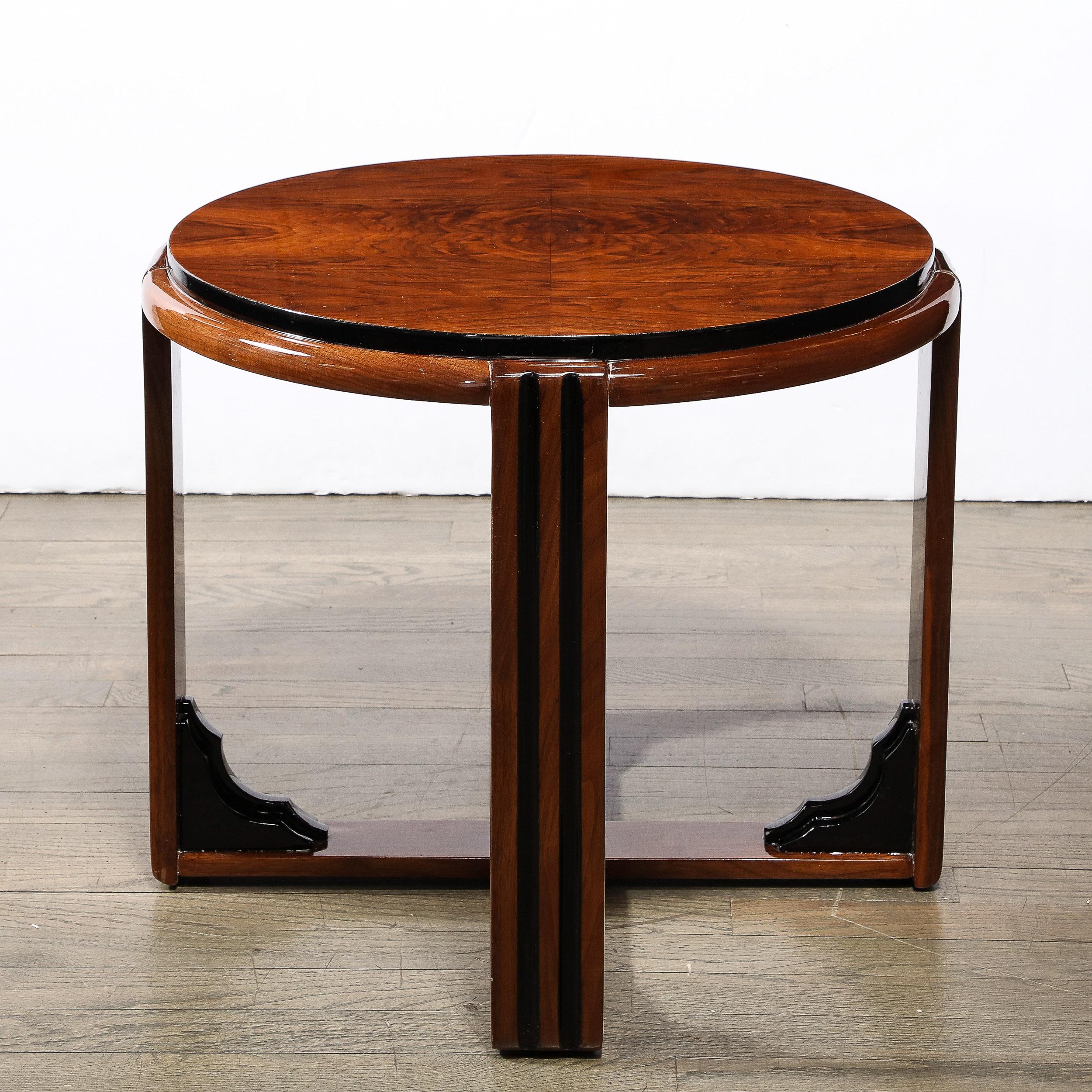 Art Deco Skyscraper Style Side/Occasional Table in Book-Matched Walnut 1