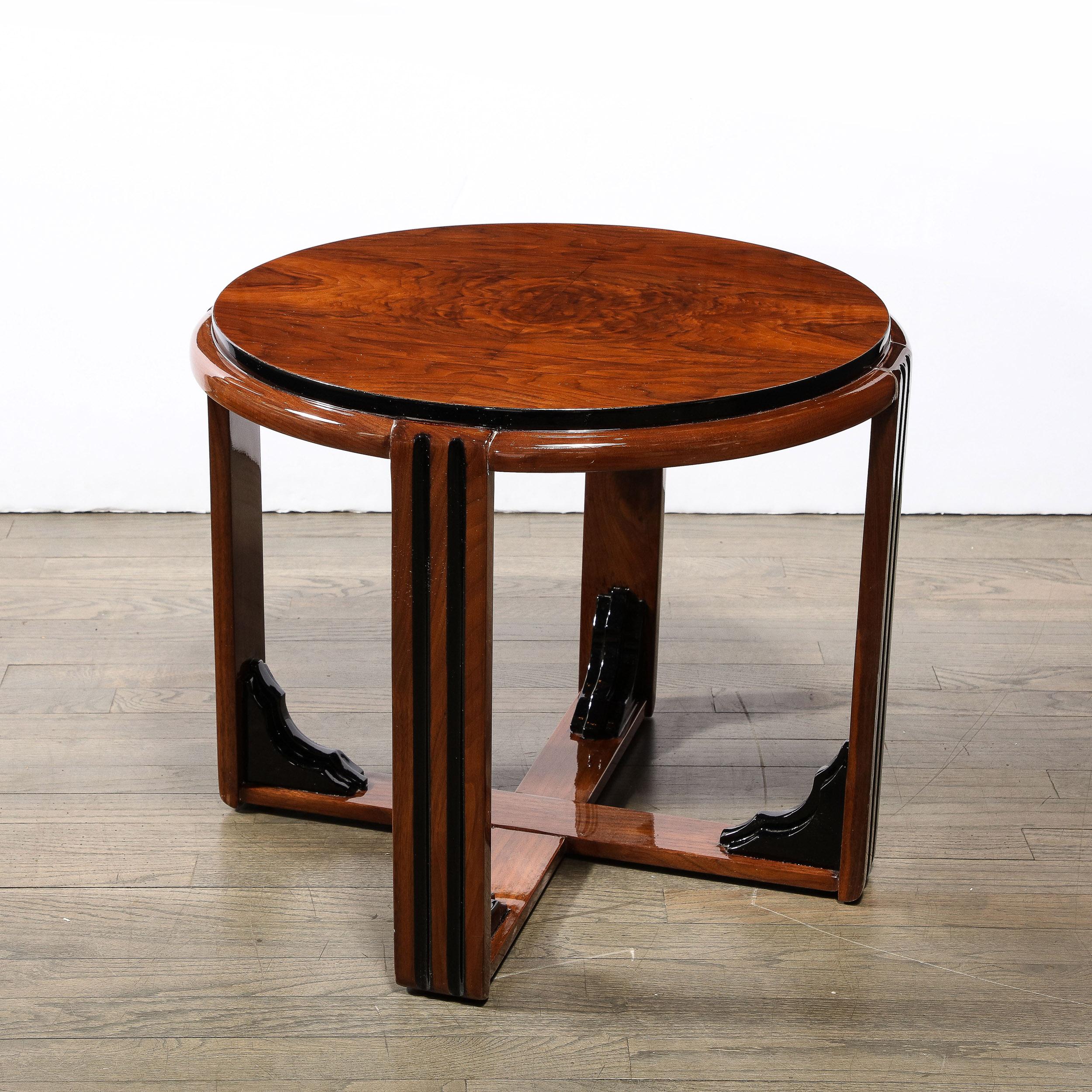 Art Deco Skyscraper Style Side/Occasional Table in Book-Matched Walnut 2