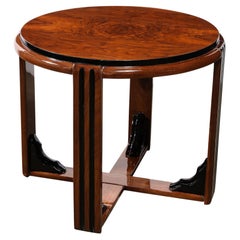 Vintage Art Deco Skyscraper Style Side/Occasional Table in Book-Matched Walnut