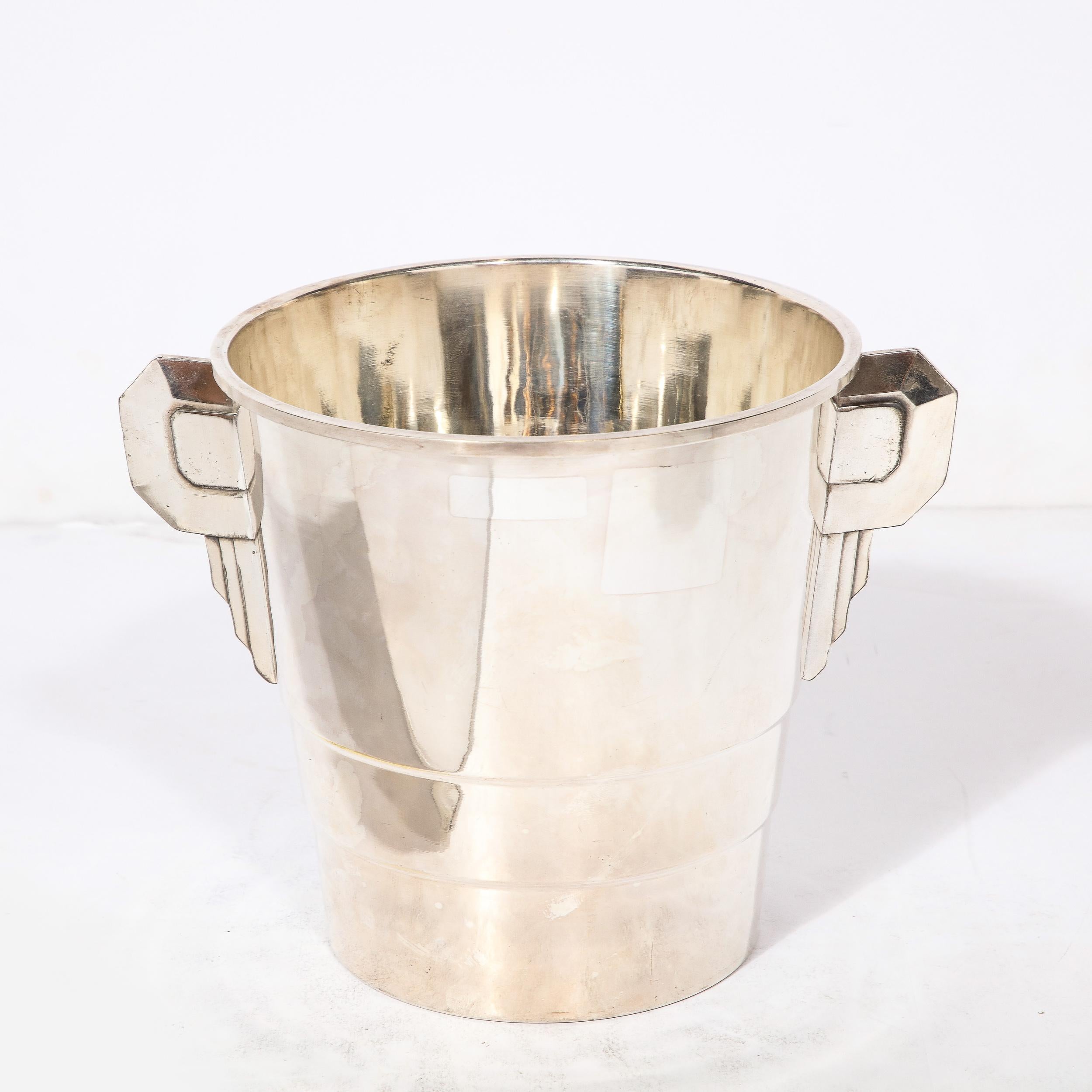 Art Deco Skyscraper Style Silver Plate Ice Bucket For Sale 8