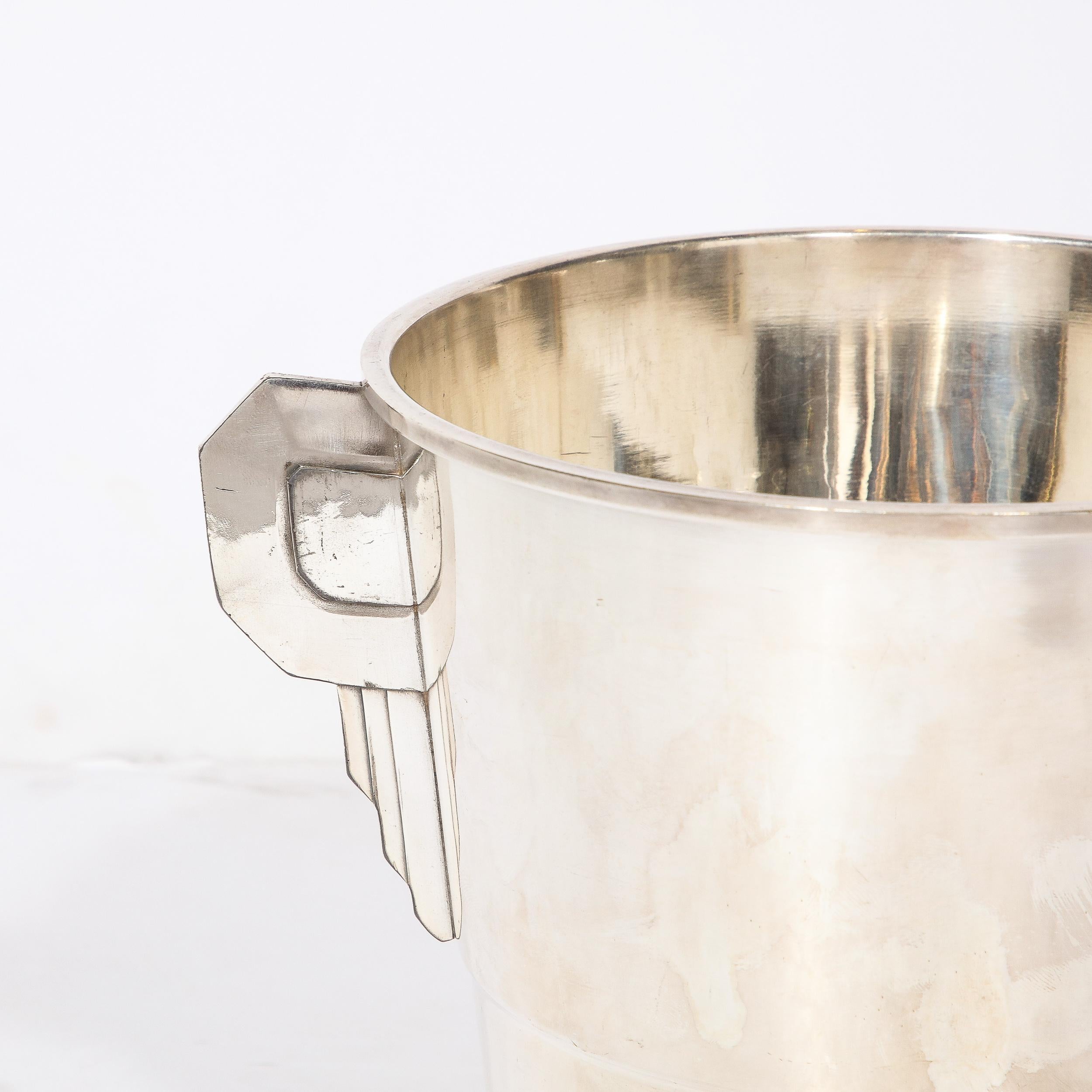 Art Deco Skyscraper Style Silver Plate Ice Bucket In Excellent Condition For Sale In New York, NY