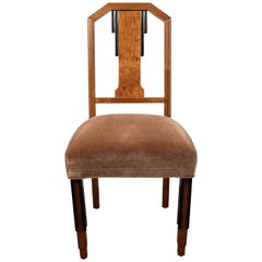 Art Deco Skyscraper Style Two-Tone Desk or Occasional Chair in Mohair