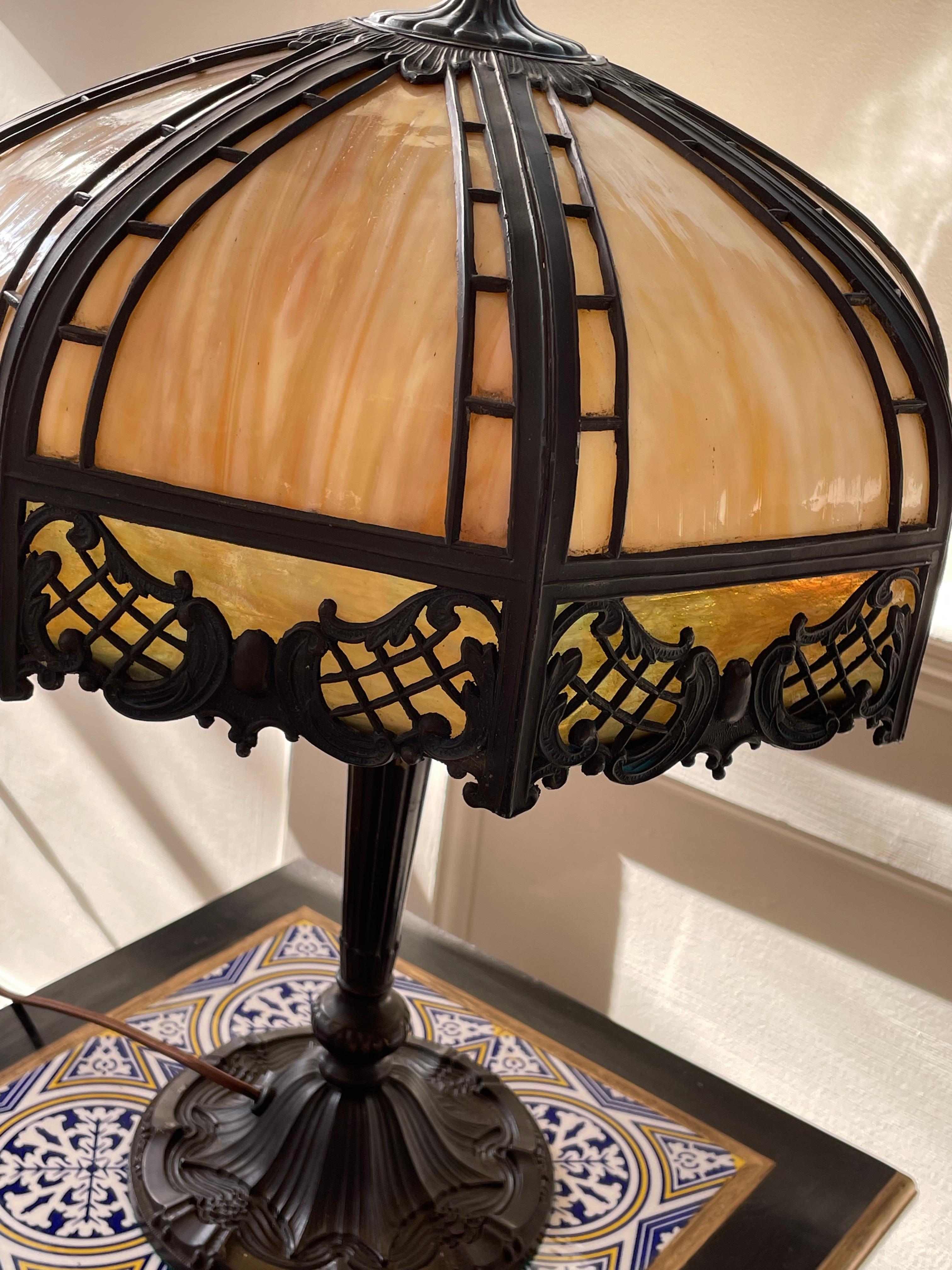stained glass pumpkin lamp