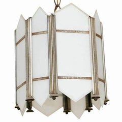Art Deco Slat Glass Pendant Light