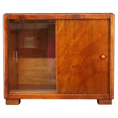 Art Deco Sliding Door Display Cabinet, Czechoslovakia, 1940s
