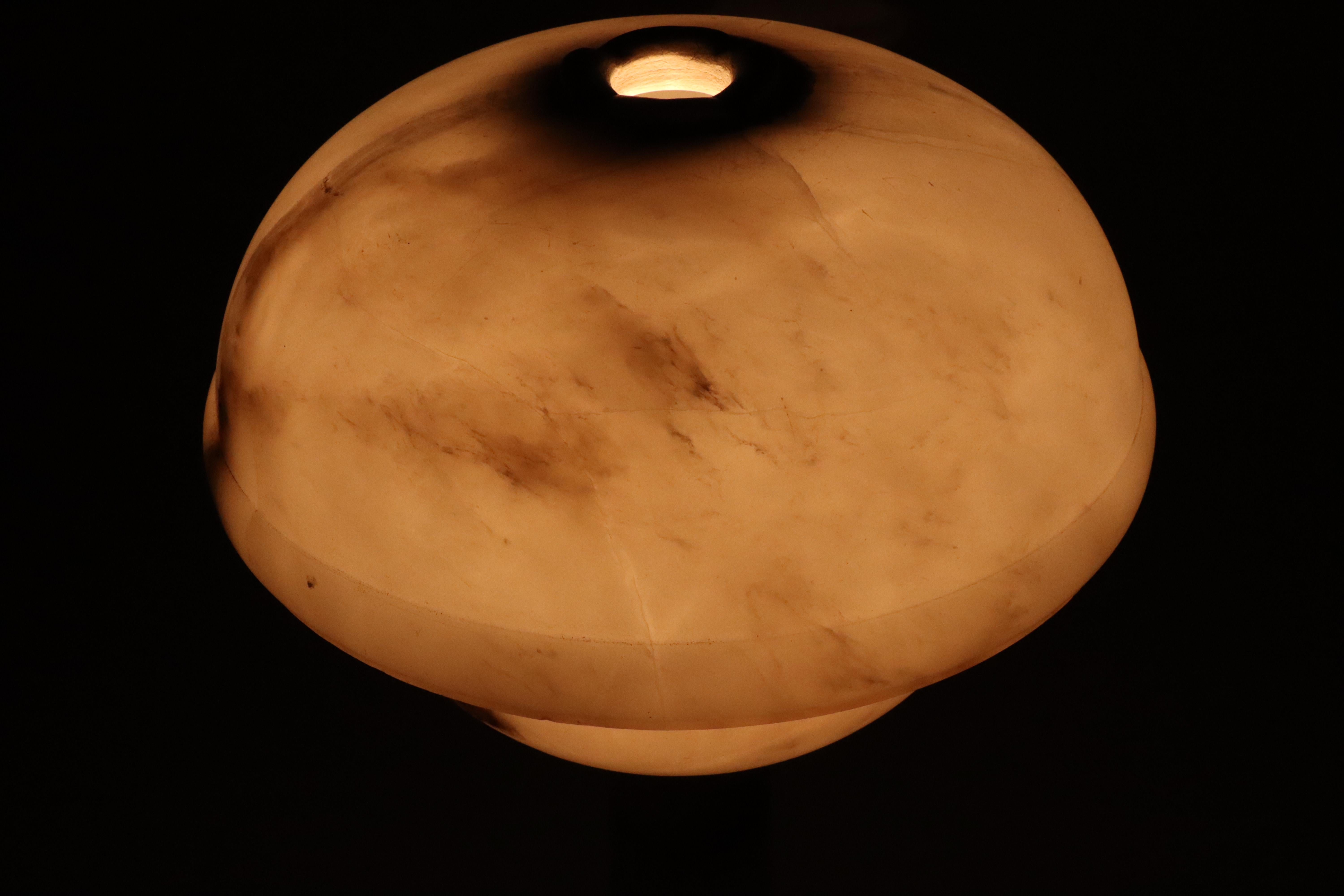 Art Deco Slim Alabaster Table and or Desk Lamp 1930s European For Sale 4