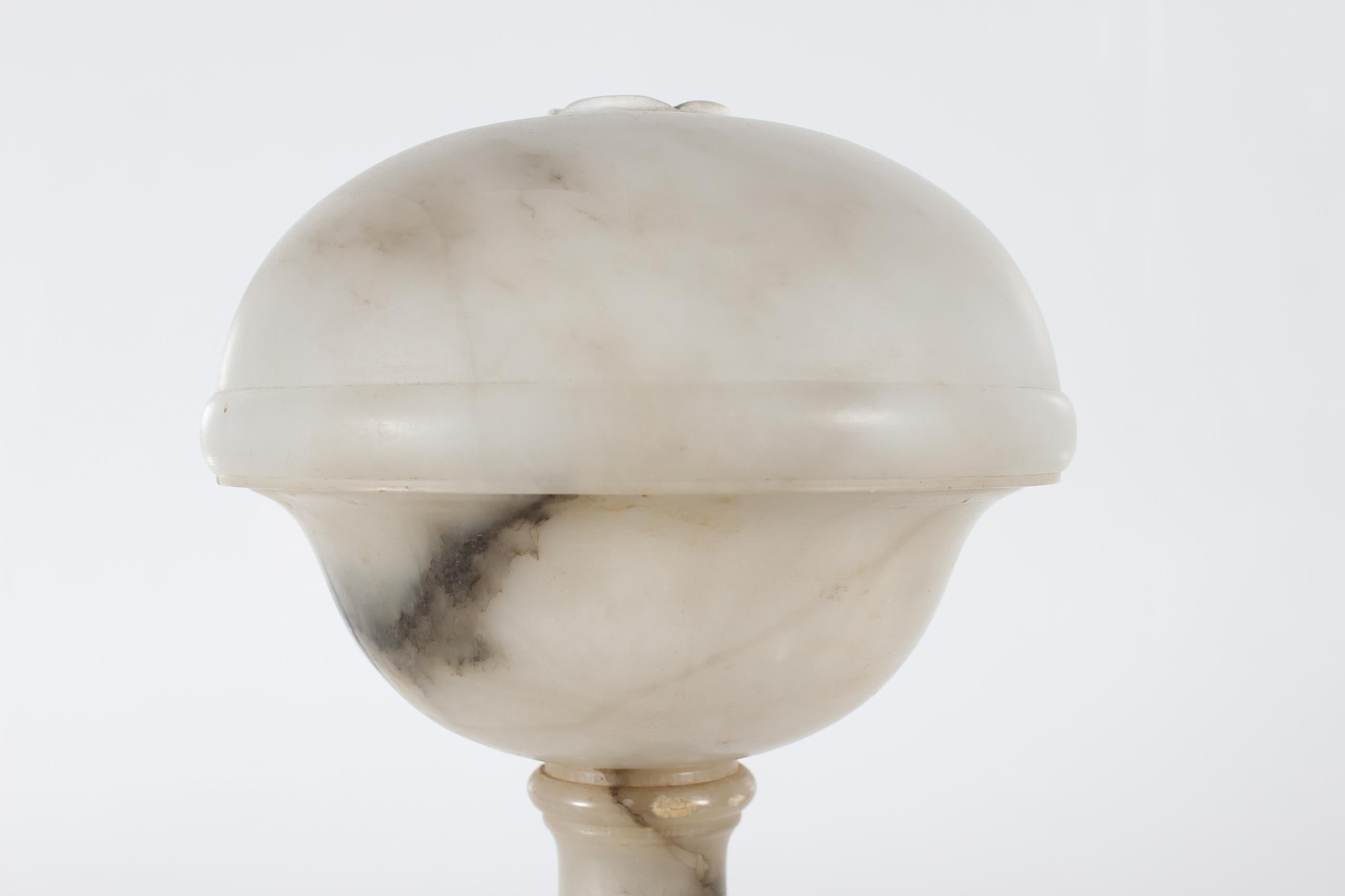 Art Deco Slim Alabaster Table and or Desk Lamp 1930s European For Sale 1