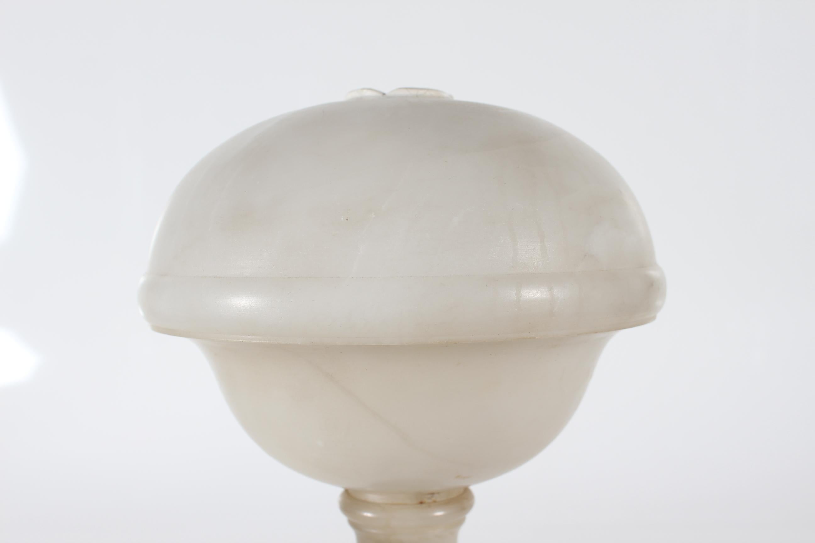 Art Deco Slim Alabaster Table and or Desk Lamp 1930s European For Sale 2