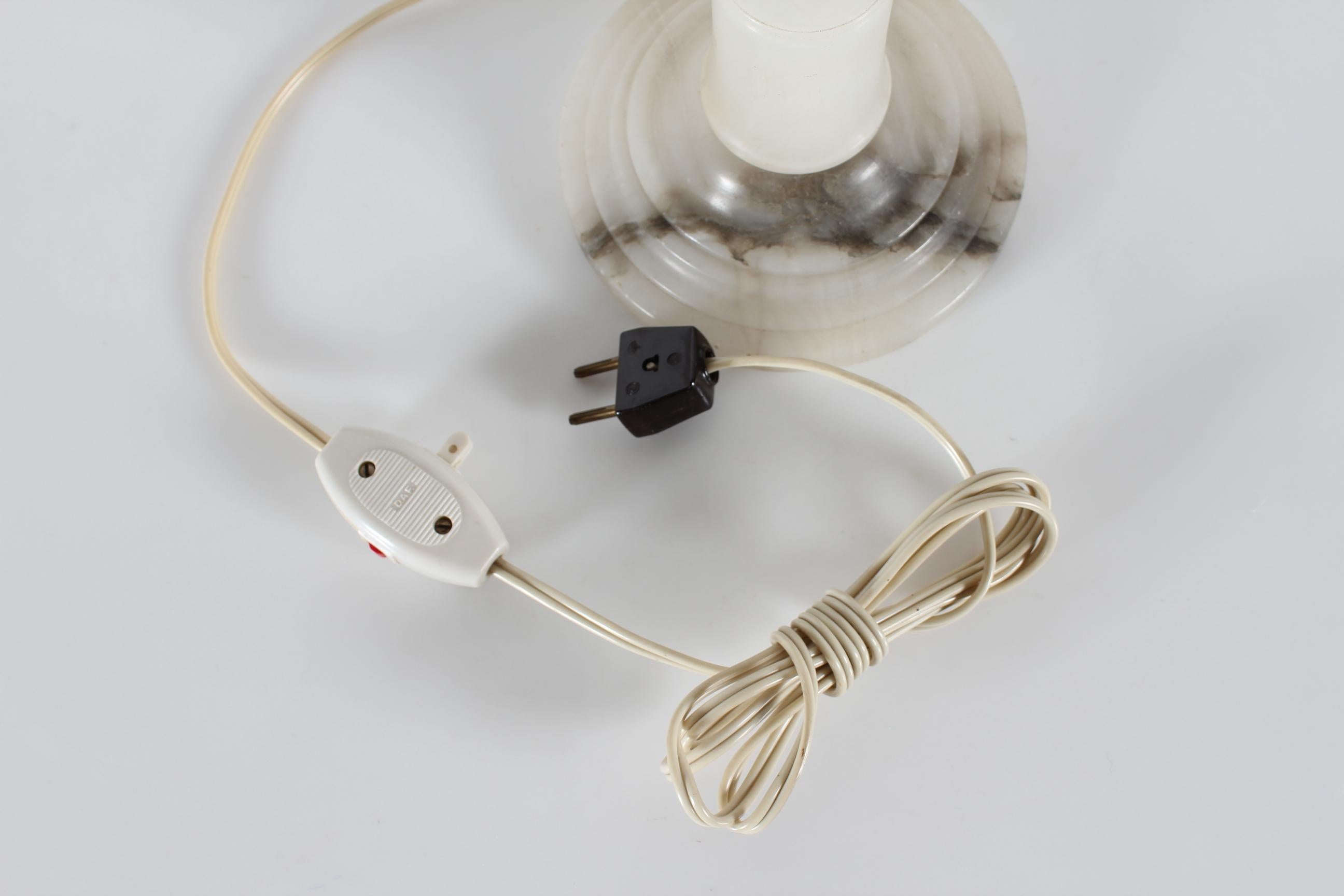 Art Deco Slim Alabaster Table and or Desk Lamp 1930s European For Sale 3