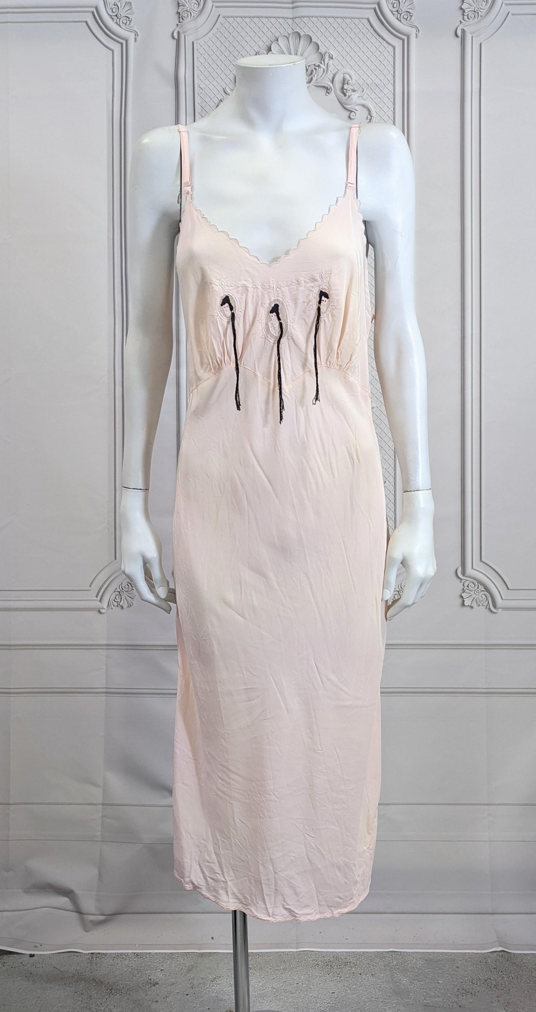 Gray Art Deco Slip Dress, Upcycled Studio VL For Sale