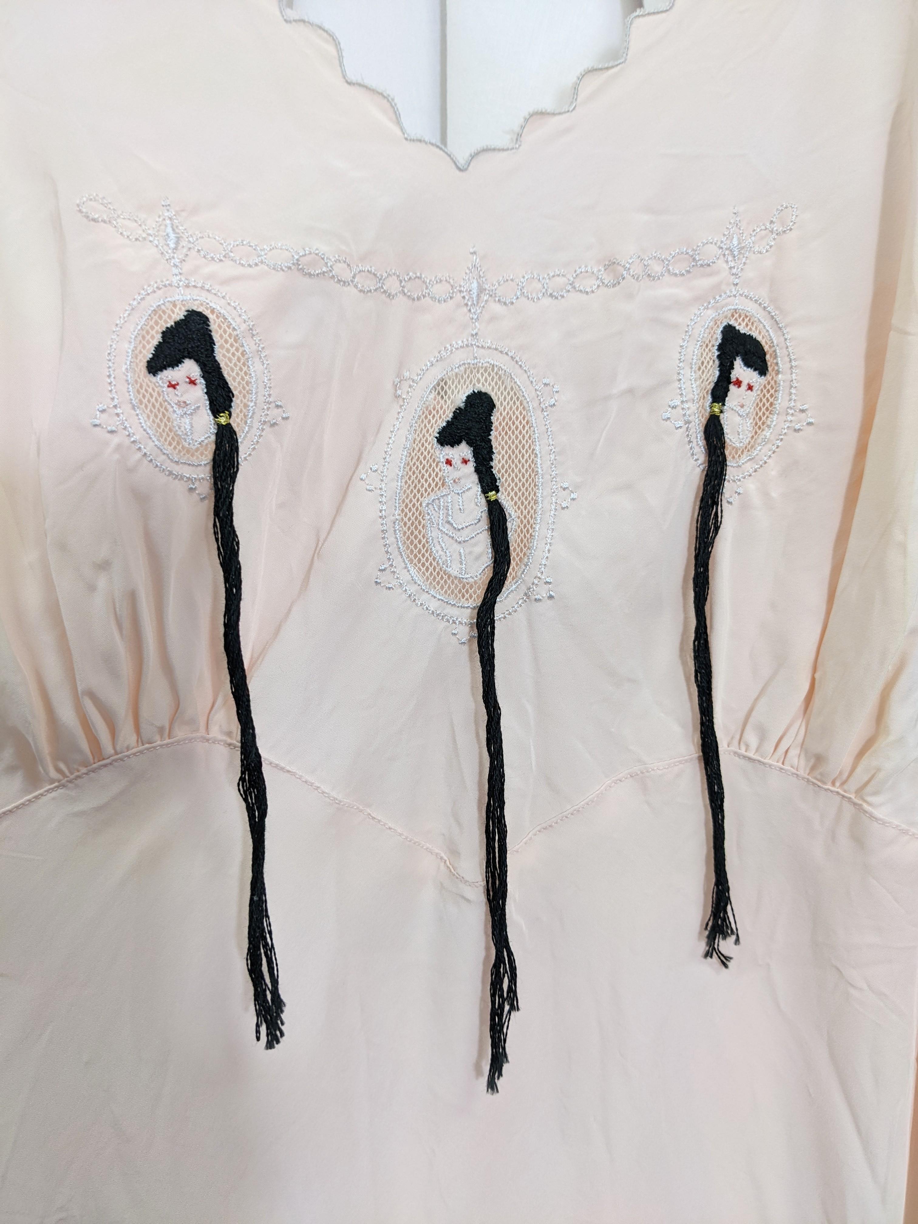 Women's or Men's Art Deco Slip Dress, Upcycled Studio VL For Sale