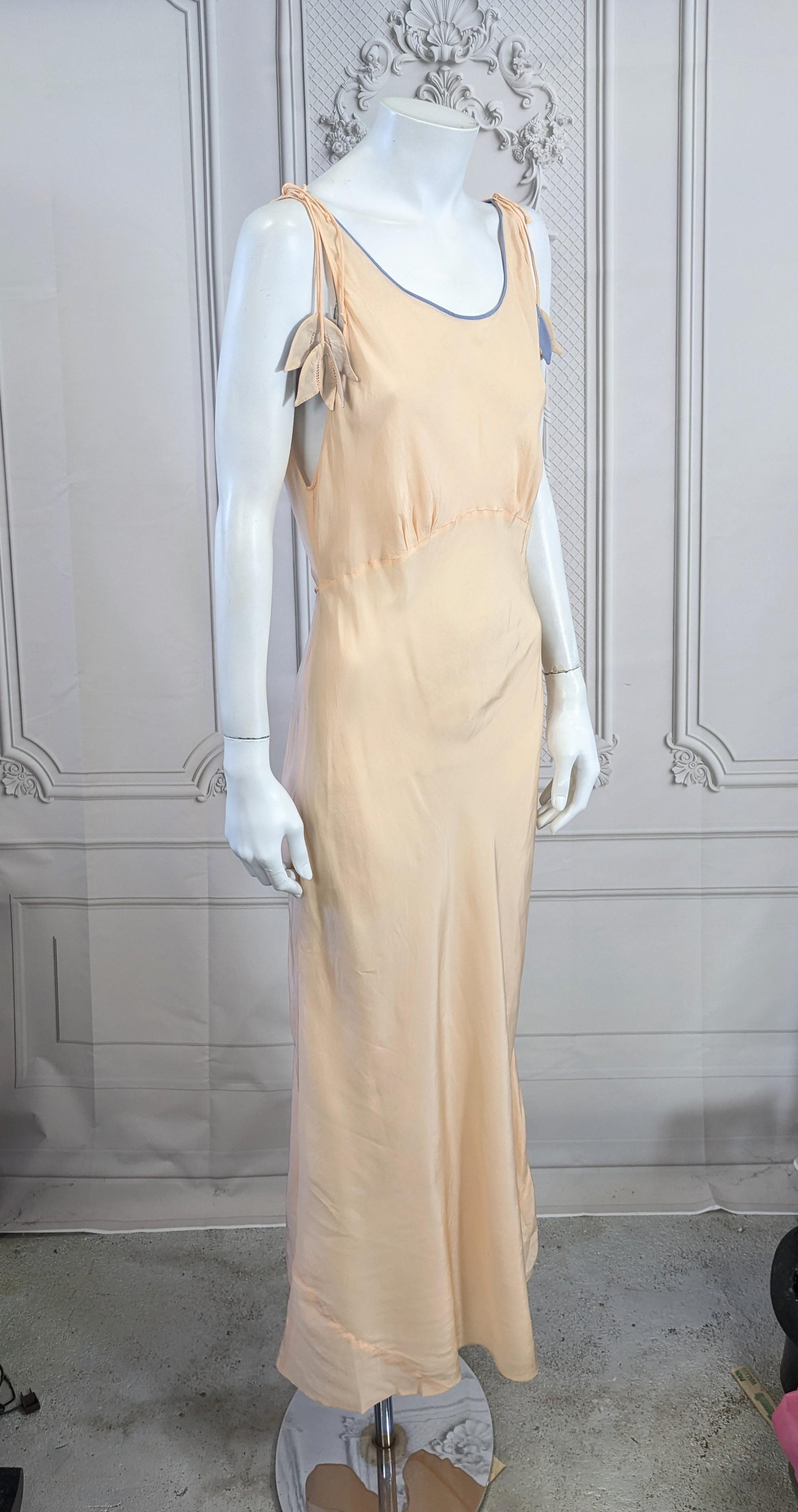 Art Deco Slip Dress with Dangling Bell Flowers In Good Condition For Sale In New York, NY