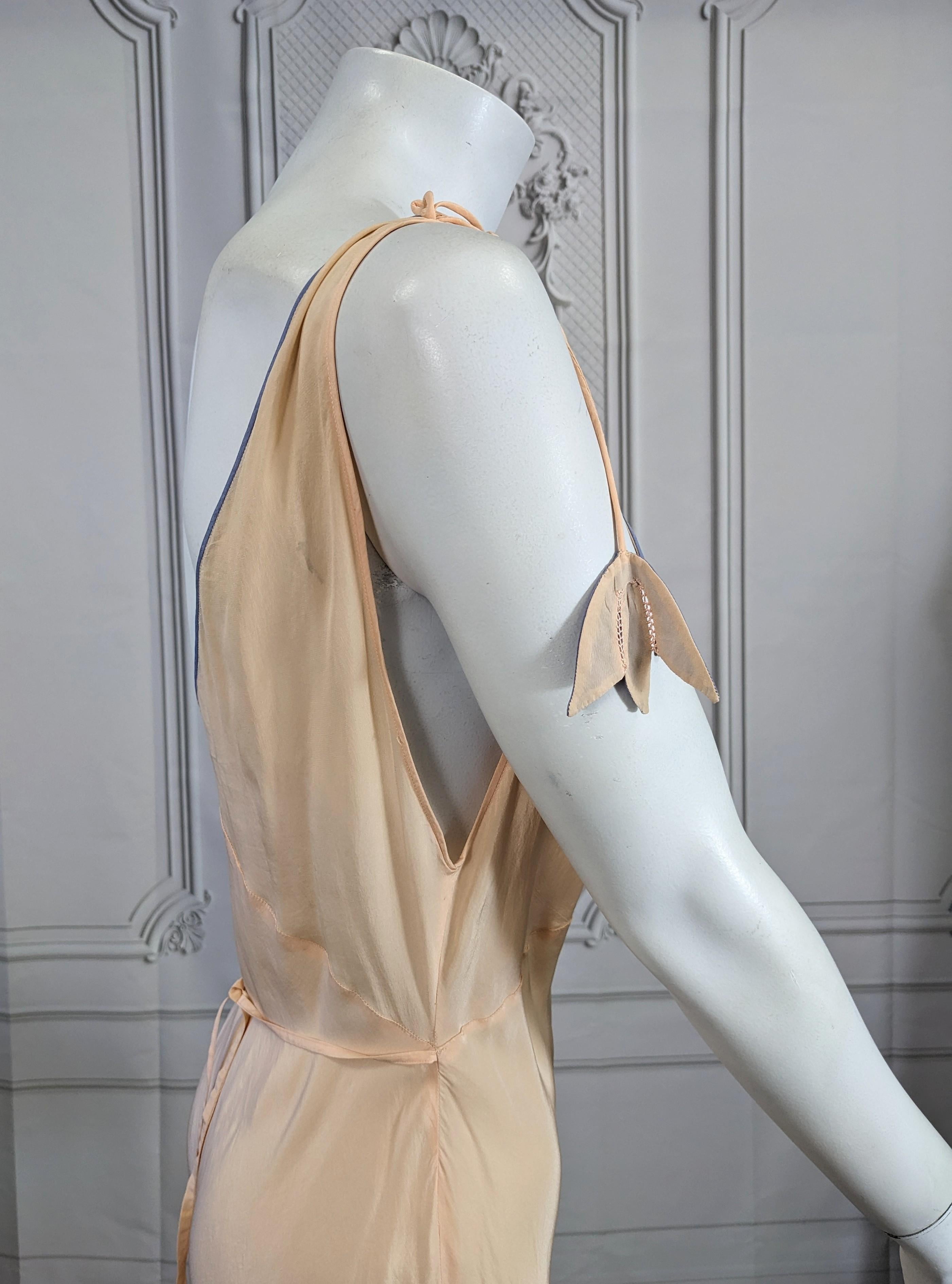Art Deco Slip Dress with Dangling Bell Flowers For Sale 1