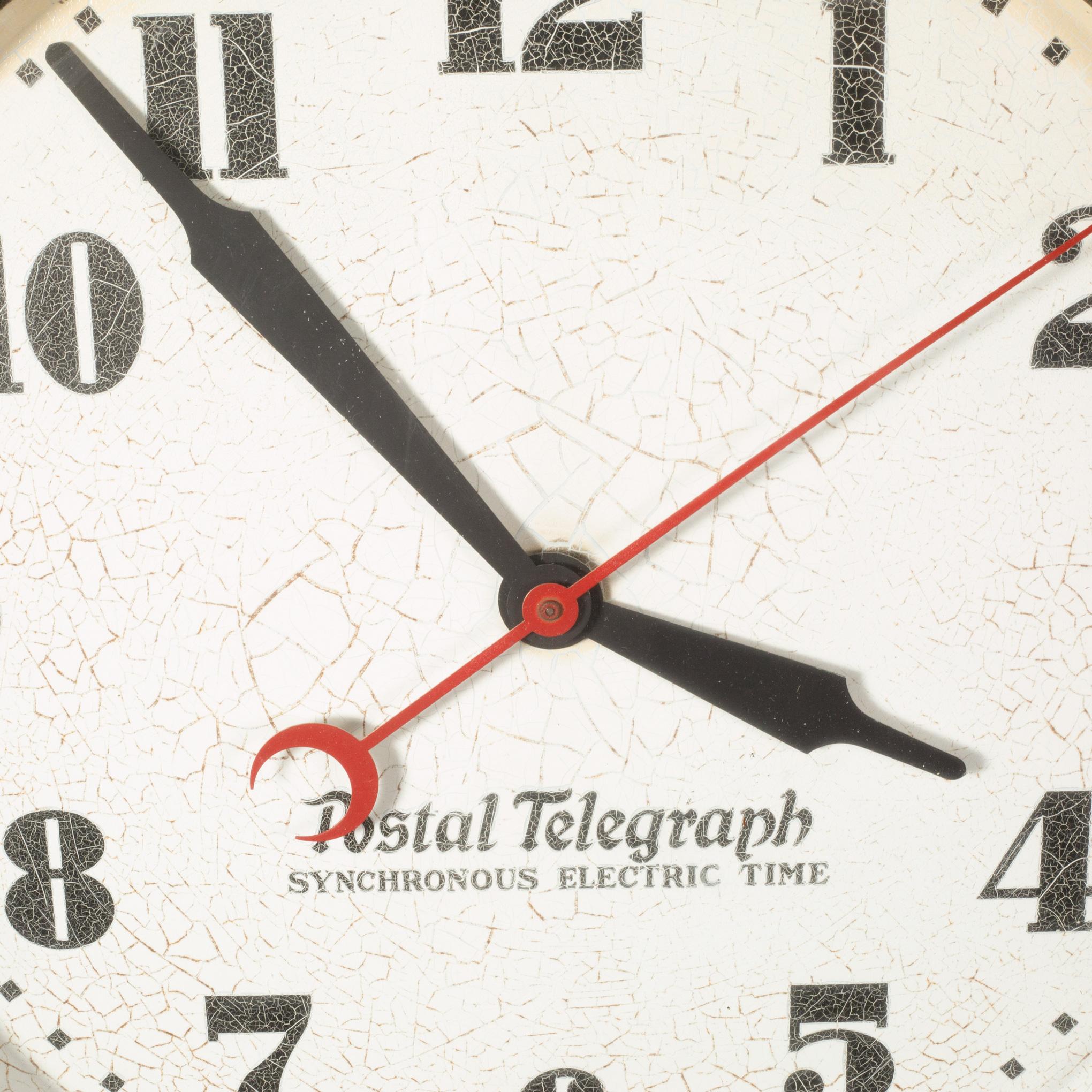 Telegraph-Uhr im Art déco-Sliver-Stil mit Postal, um 1930 im Zustand „Gut“ in San Francisco, CA