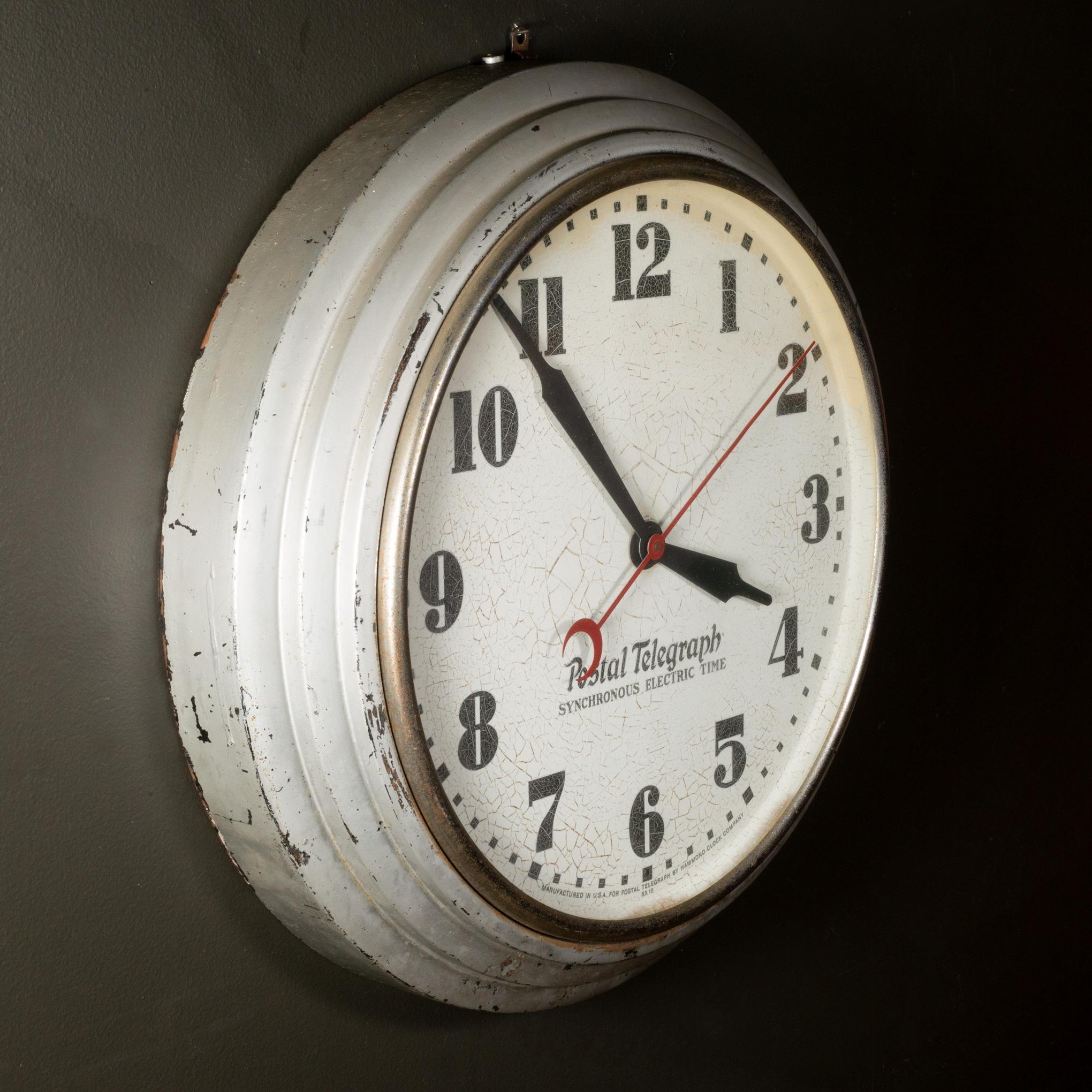 Telegraph-Uhr im Art déco-Sliver-Stil mit Postal, um 1930 (20. Jahrhundert)