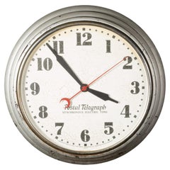 Antique Art Deco Sliver Postal Telegraph Clock c.1930