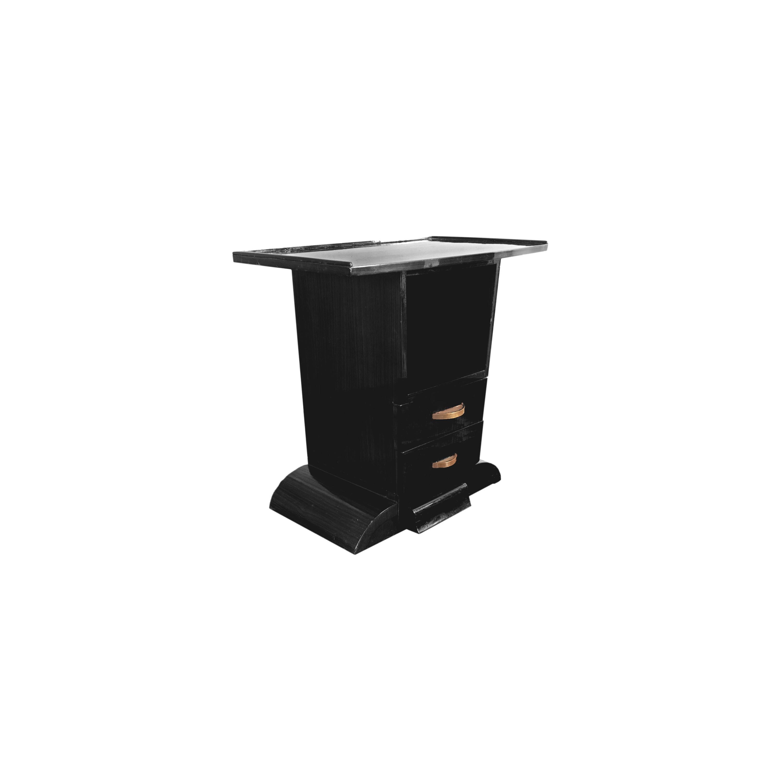 Petite table console Art Déco en laque noire, France, années 1930 en vente 4