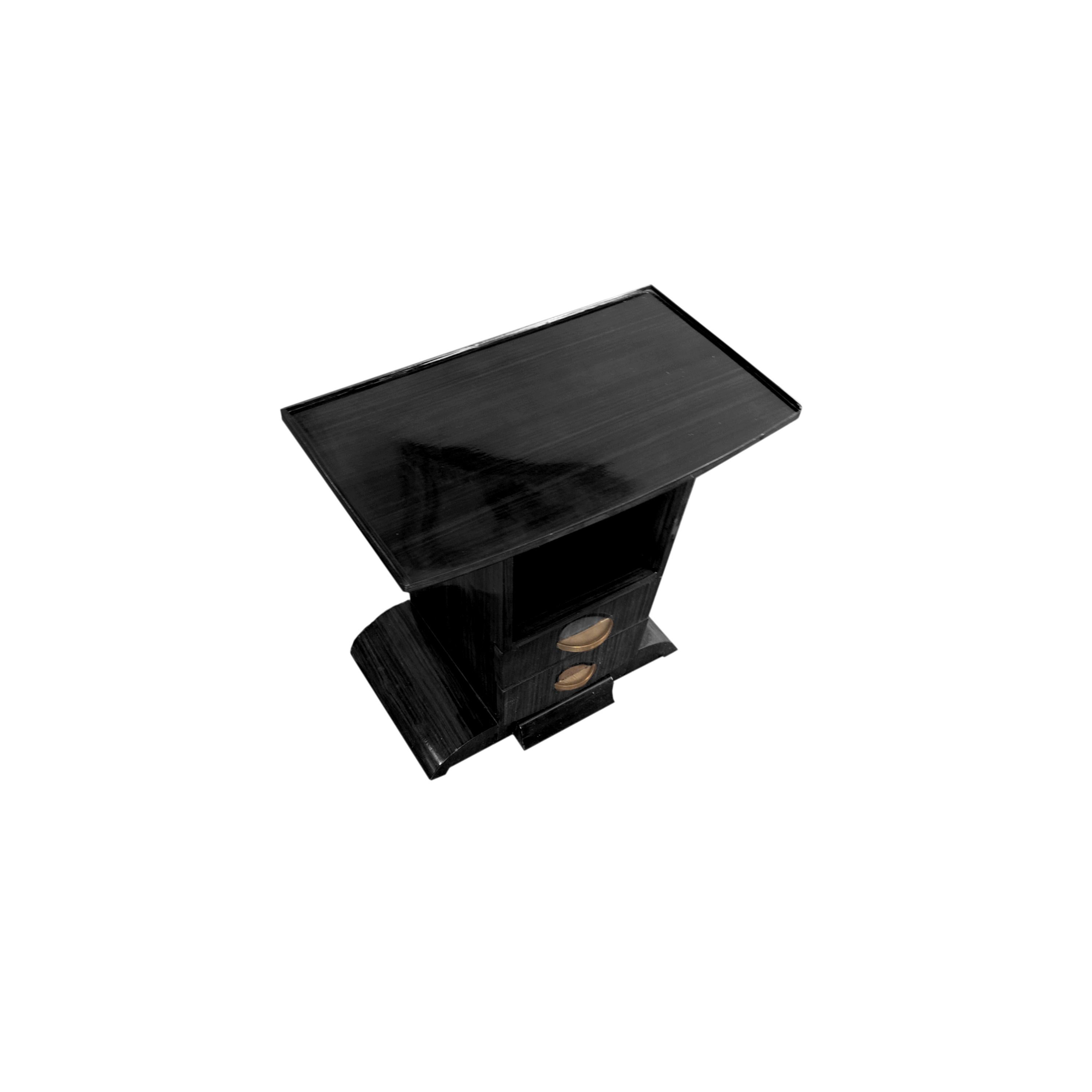 Petite table console Art Déco en laque noire, France, années 1930 en vente 5