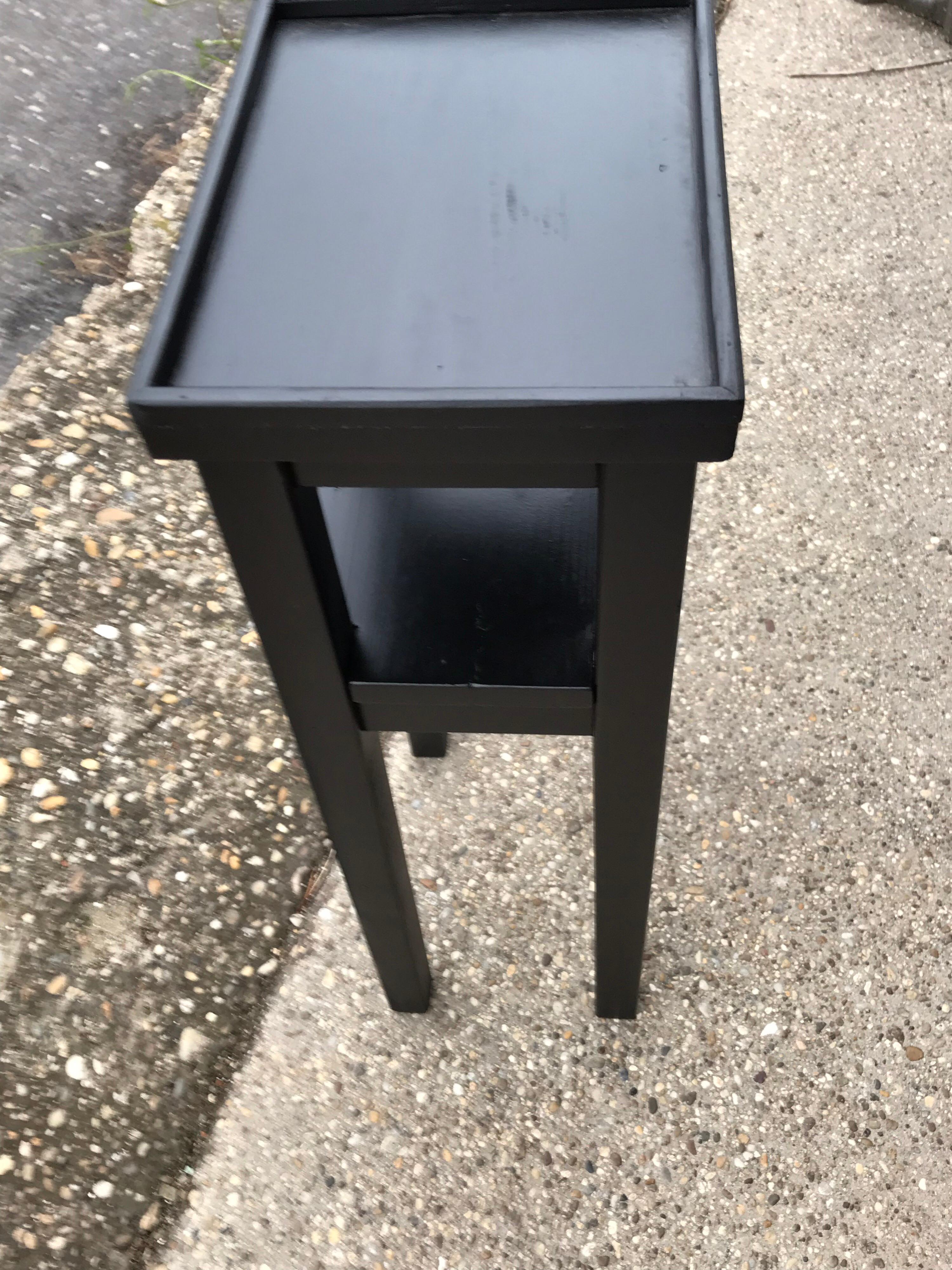 Hand-Painted Art Deco Small Black Side Table, circa 1930s For Sale
