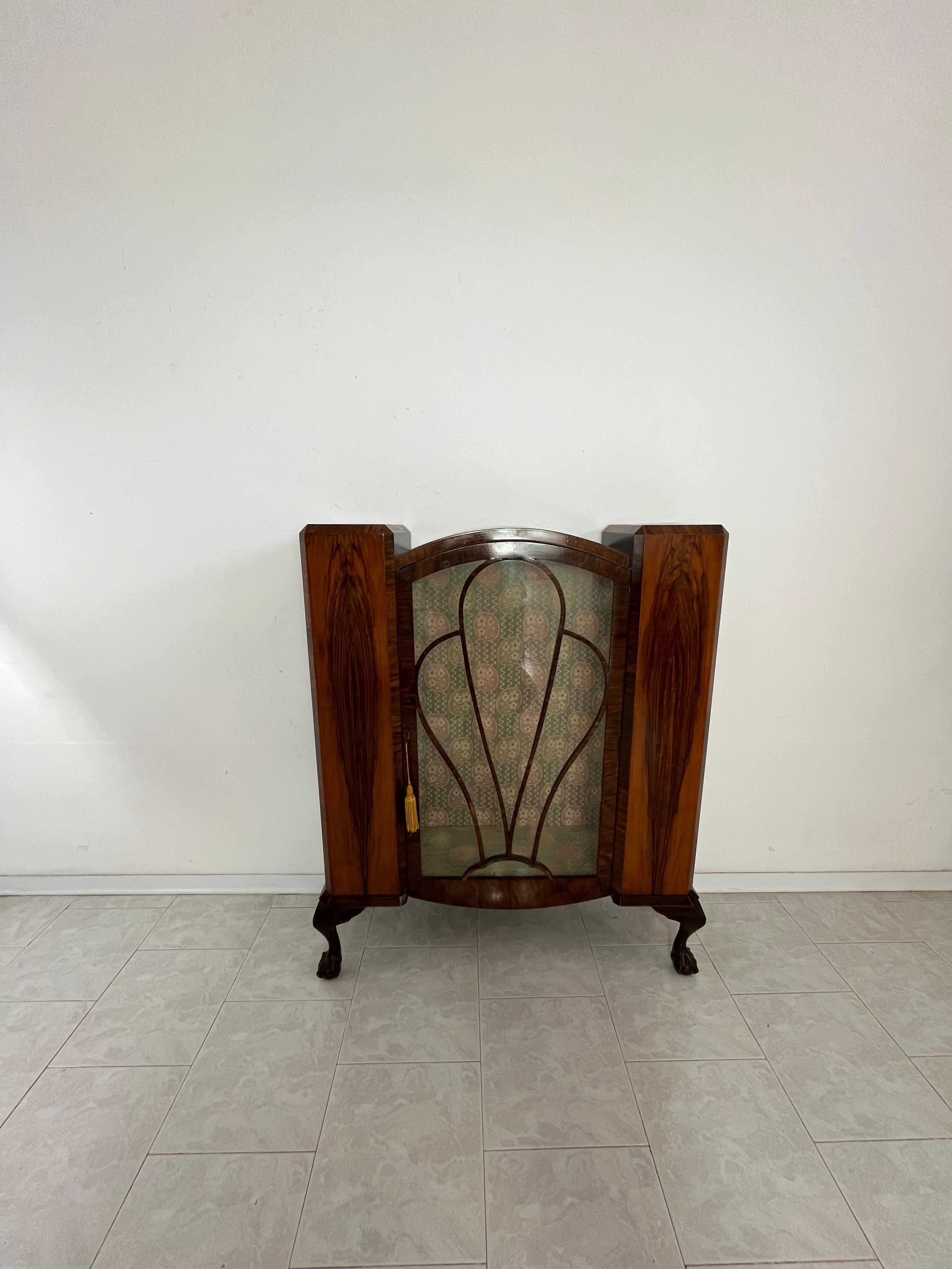 Petite vitrine anglaise Art Déco James Woodhouse & Son, années 1930 Bon état - En vente à Palermo, IT