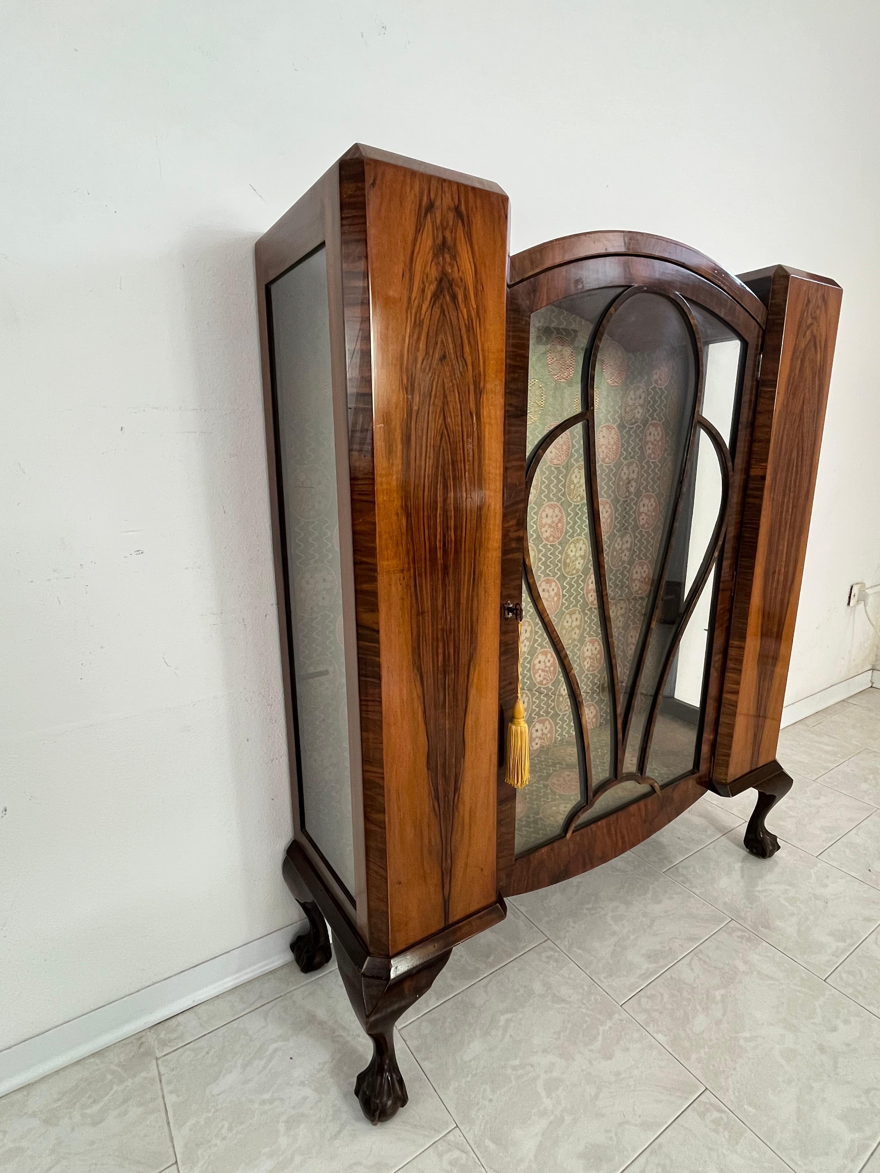 Bois Petite vitrine anglaise Art Déco James Woodhouse & Son, années 1930 en vente