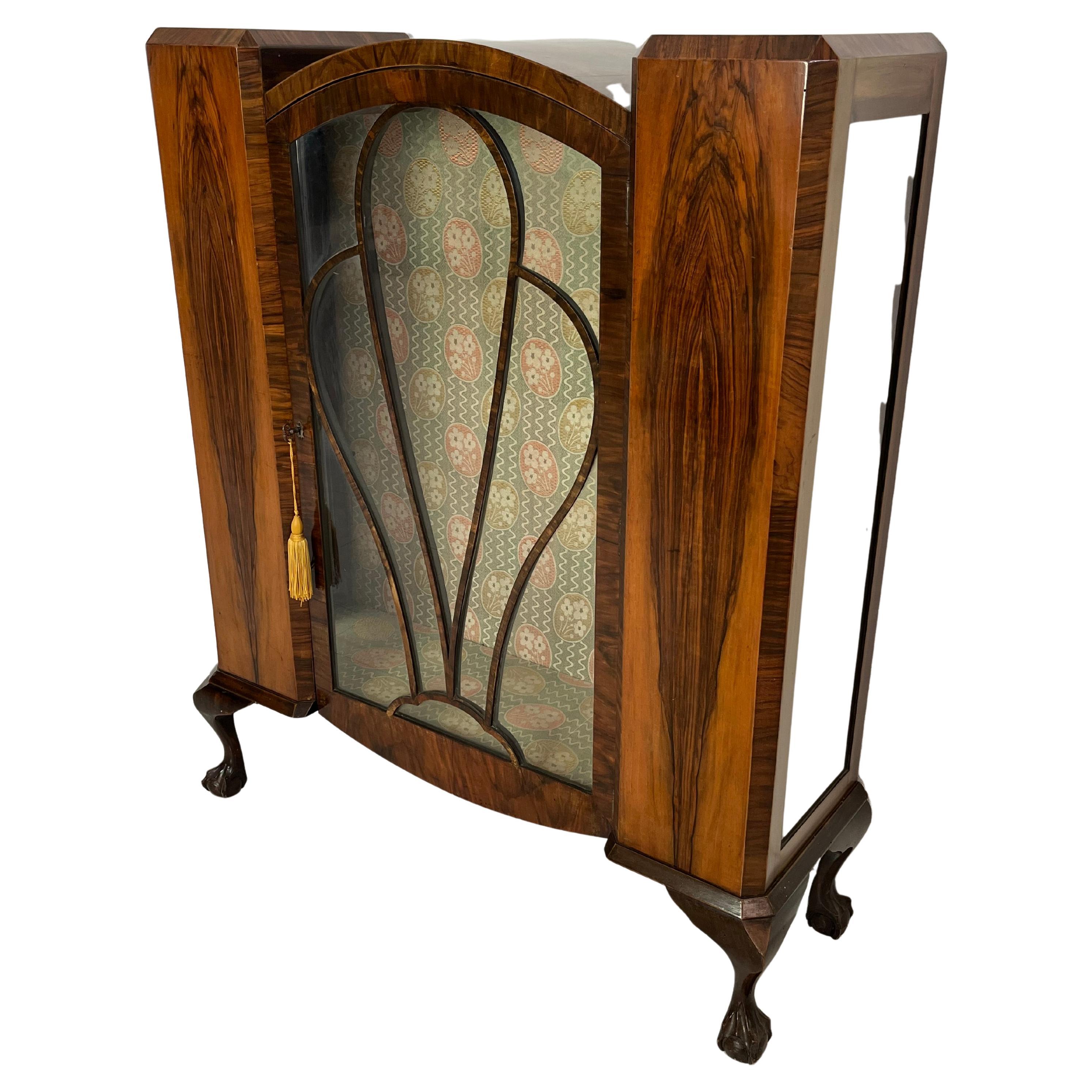 Petite vitrine anglaise Art Déco James Woodhouse & Son, années 1930