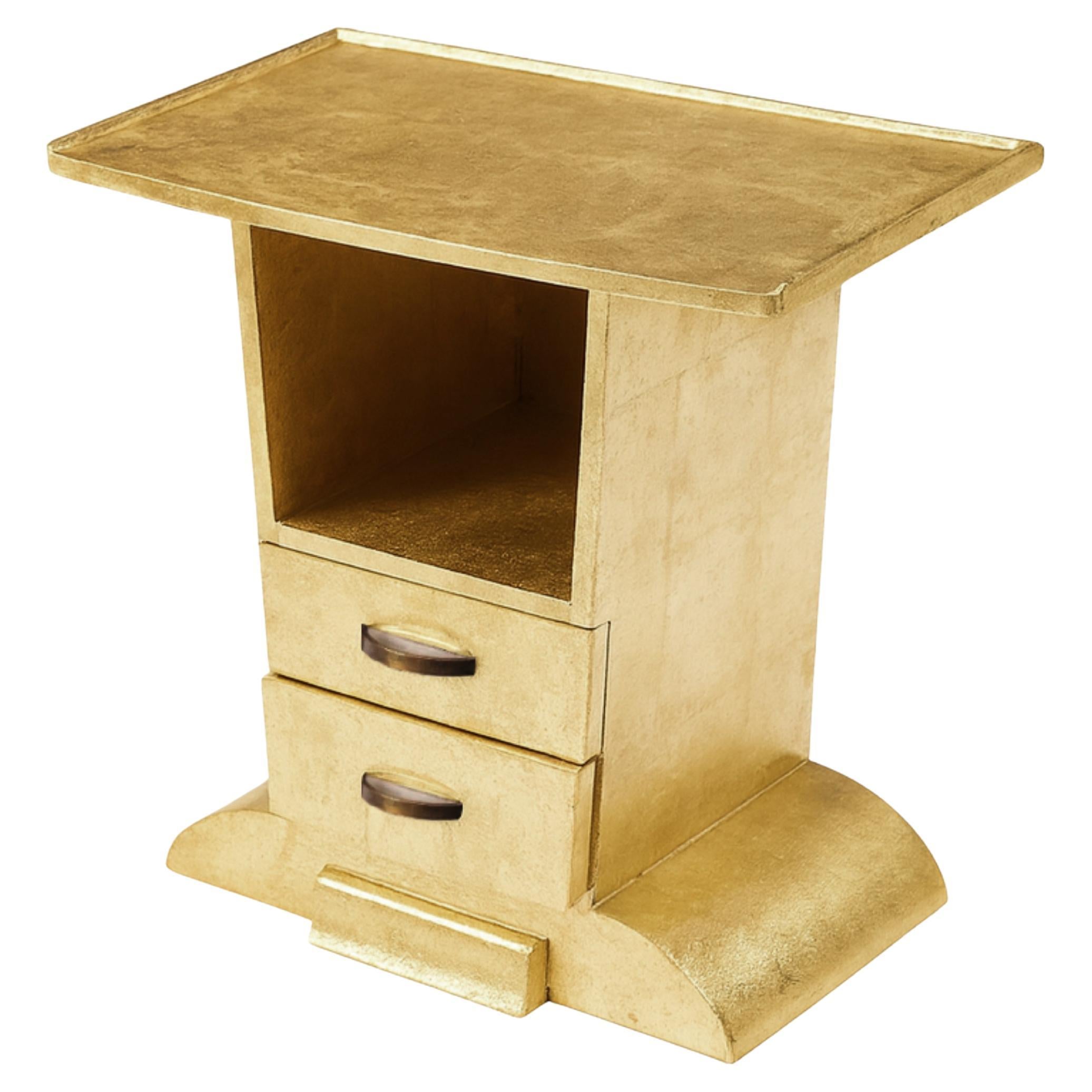 Tavolino Art Déco in oro dorato, Francia, anni '30