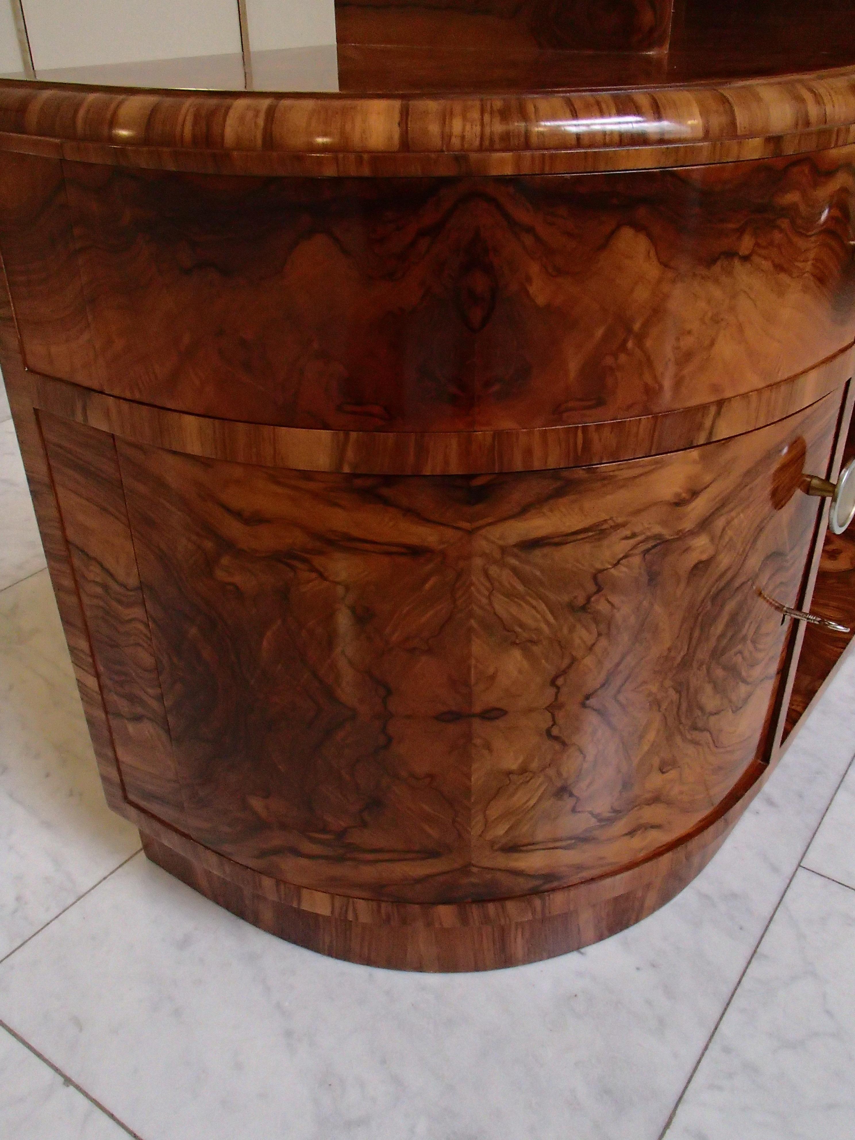 20th Century Art Deco Small Sideboard, Drinking Cabinet or Cupboard Walnut Roots Veneer For Sale