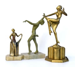 Art Deco Small Spelter Female Table Lighter, C1930