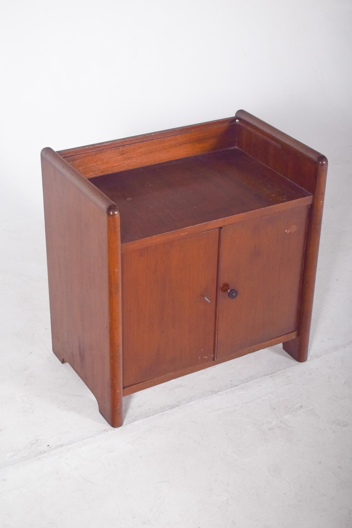 Danish Art Deco Small Teak Bar Cabinet For Sale