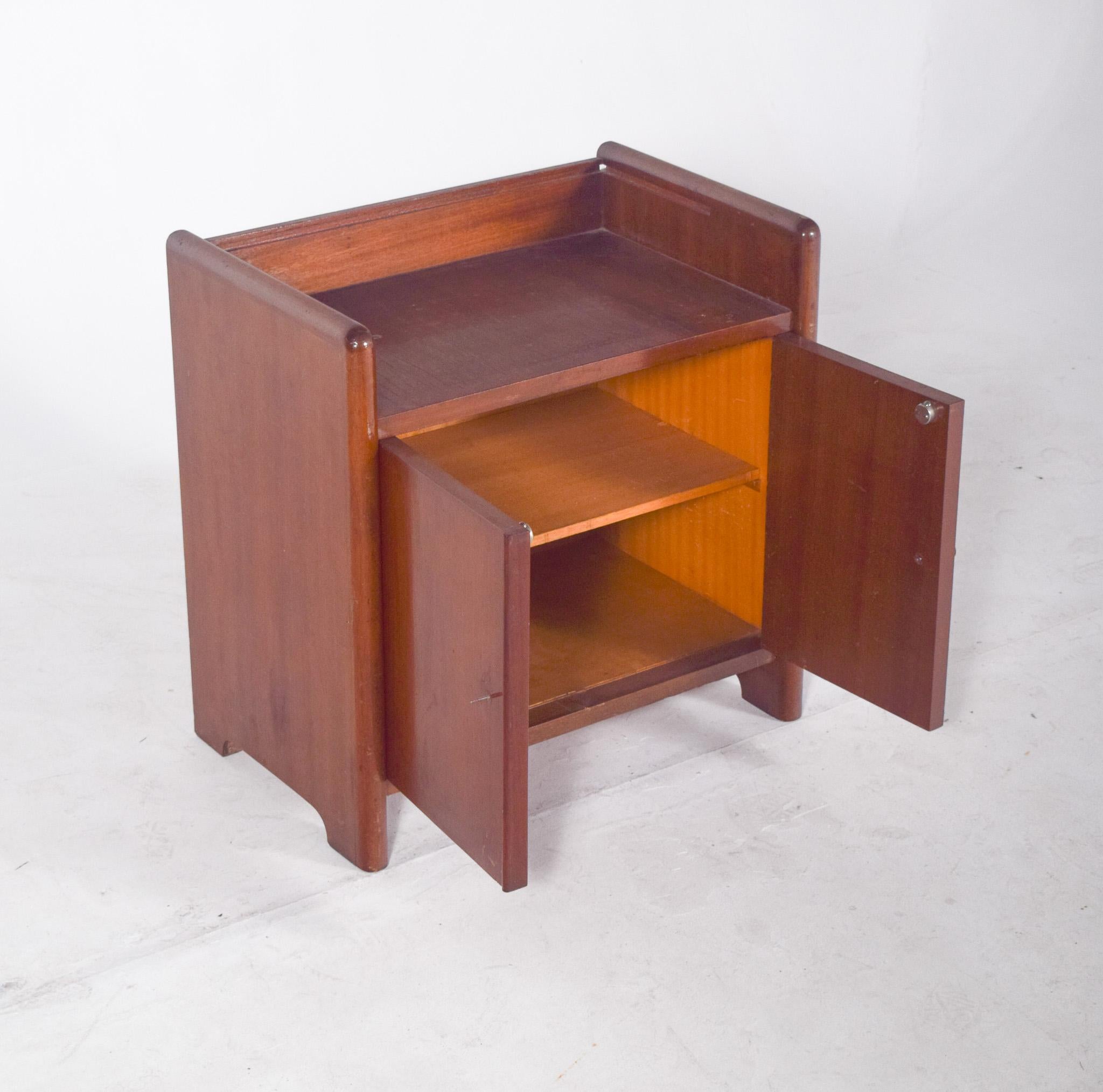 Art Deco Small Teak Bar Cabinet For Sale 1