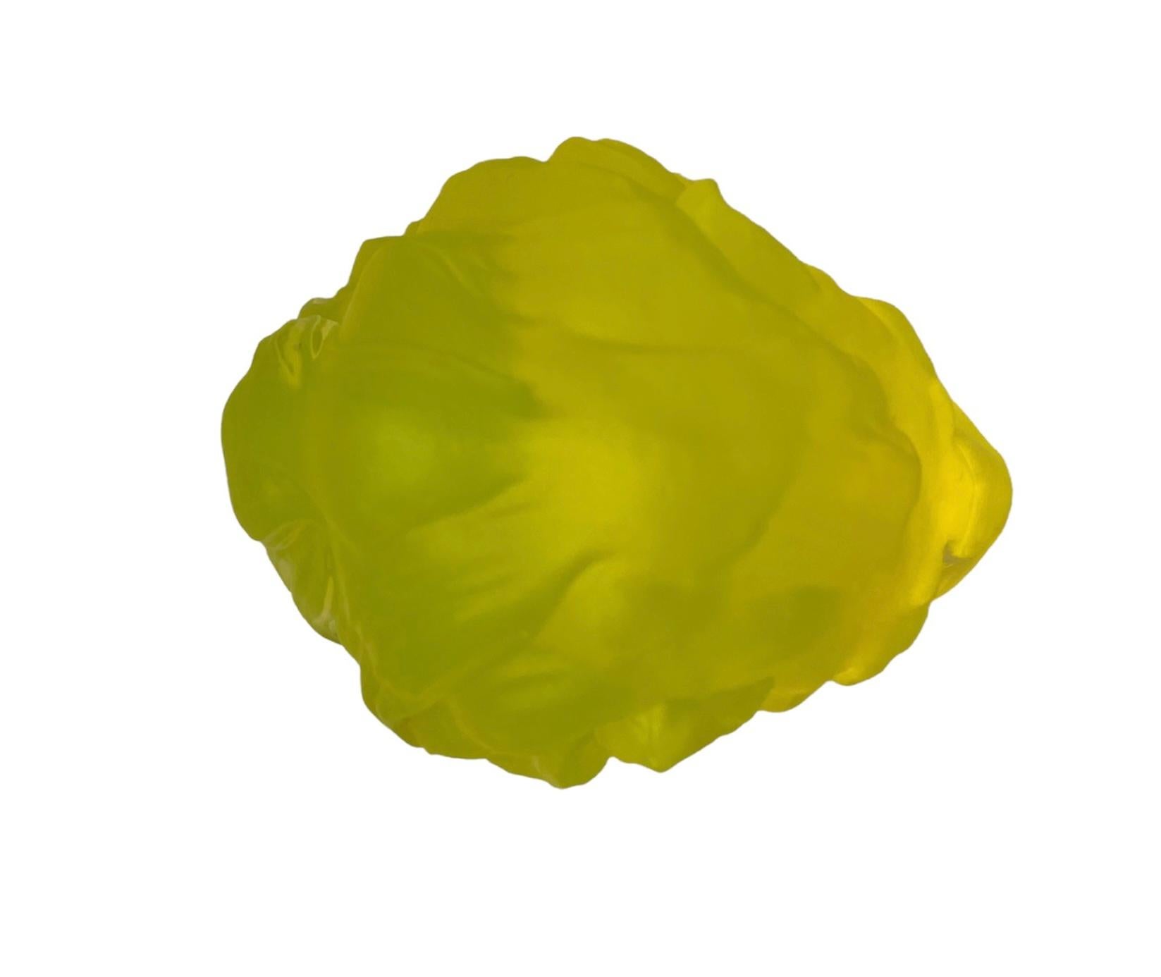 20th Century Art Deco Small Uranium Glass Head Lion Bust