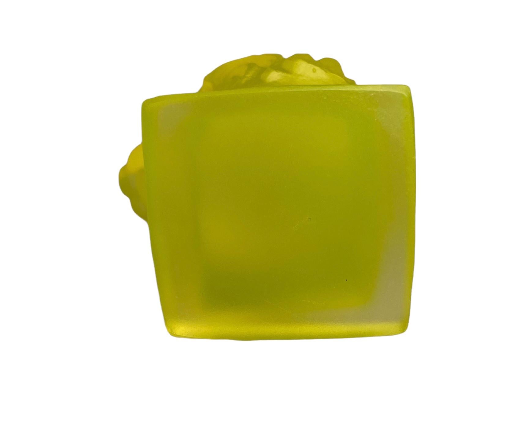 Art Deco Small Uranium Glass Head Lion Bust 1
