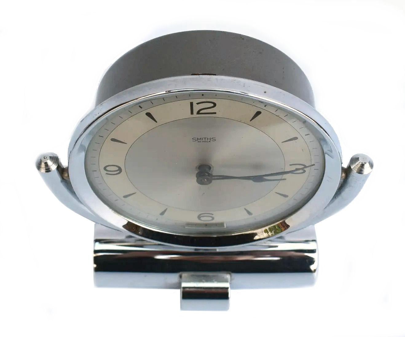 20ième siècle Horloge de table Art Dco Smiths chrome, vers 1930 en vente