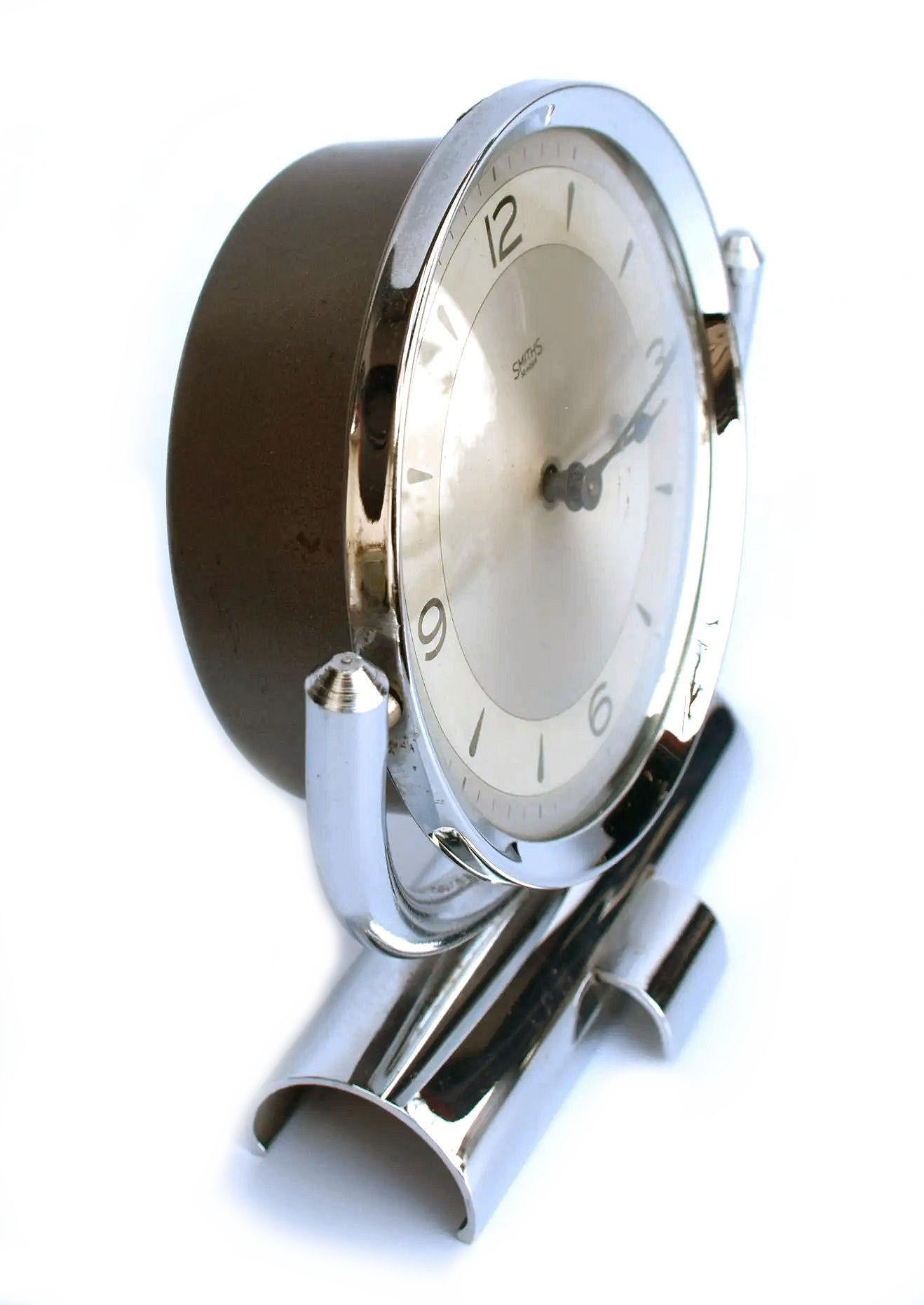 Horloge de table Art Dco Smiths chrome, vers 1930 en vente 1