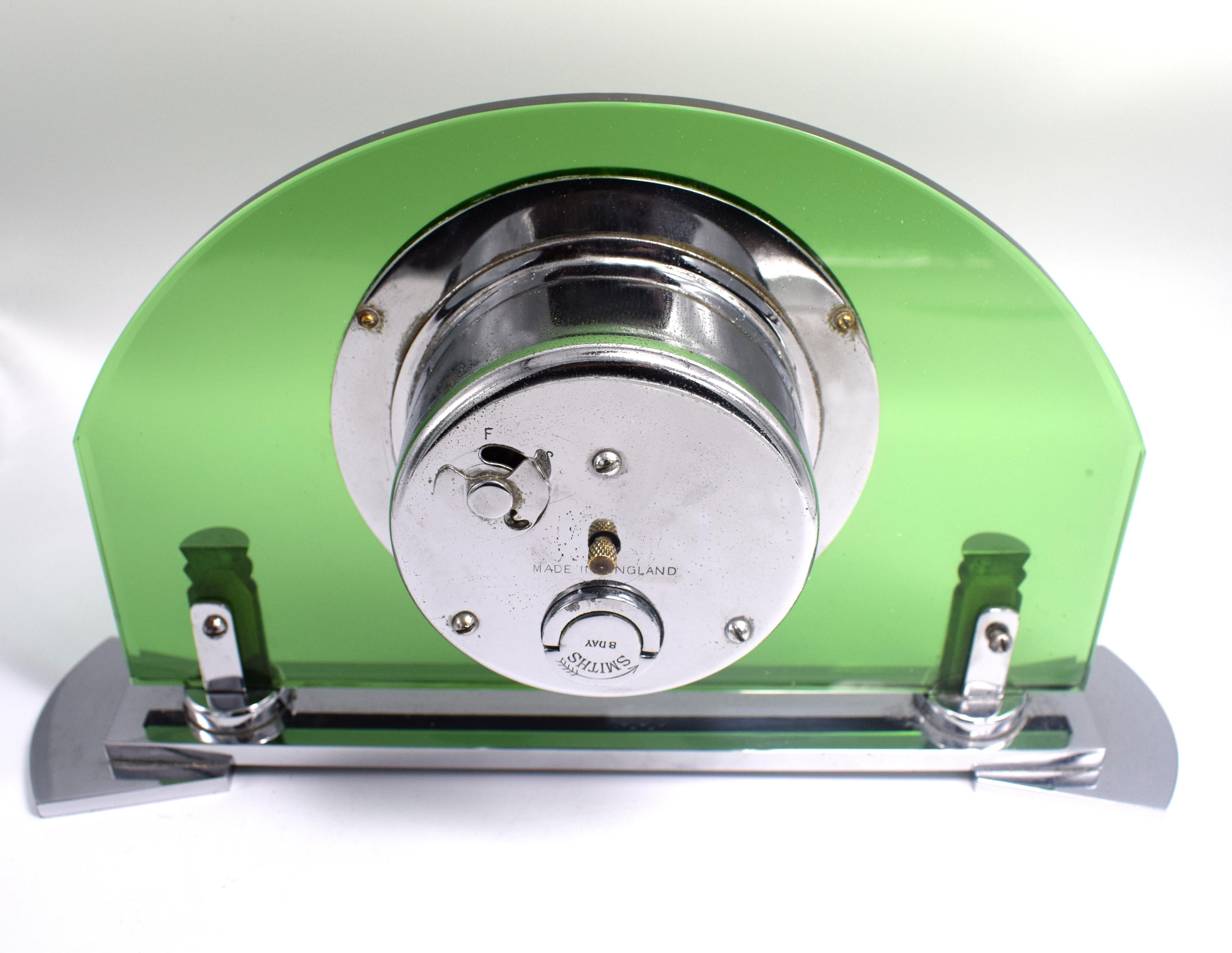 art deco glass clock