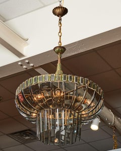 Art Deco Smoked Glass Chandelier by Frigerio