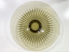 Art Deco Smoked Glass Platter Signed Verlys France