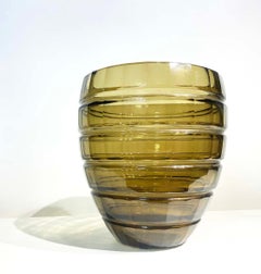 Art Deco Smoked Glass Vase Signed "Daum Nancy France", Circa 1930