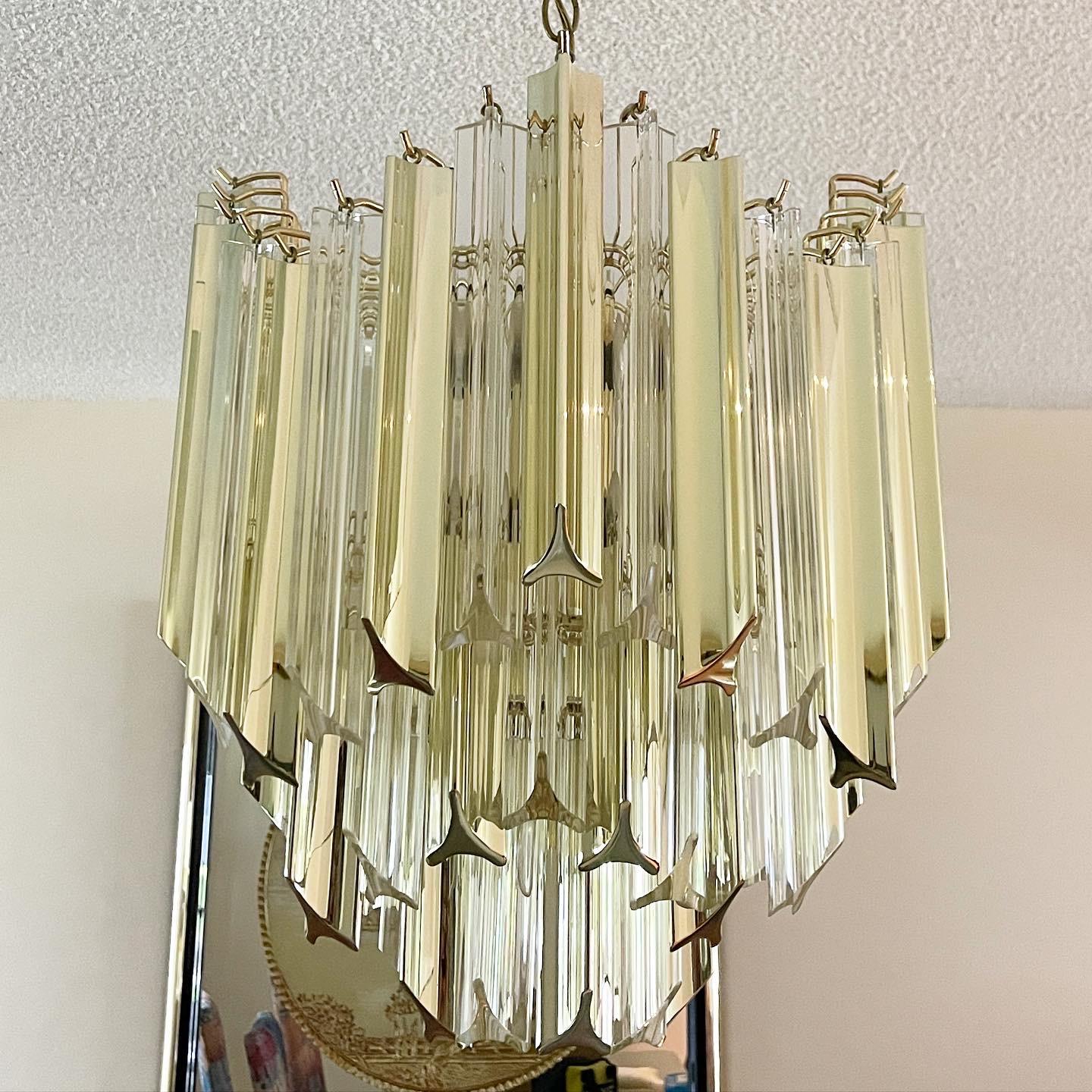 lucite and gold chandelier