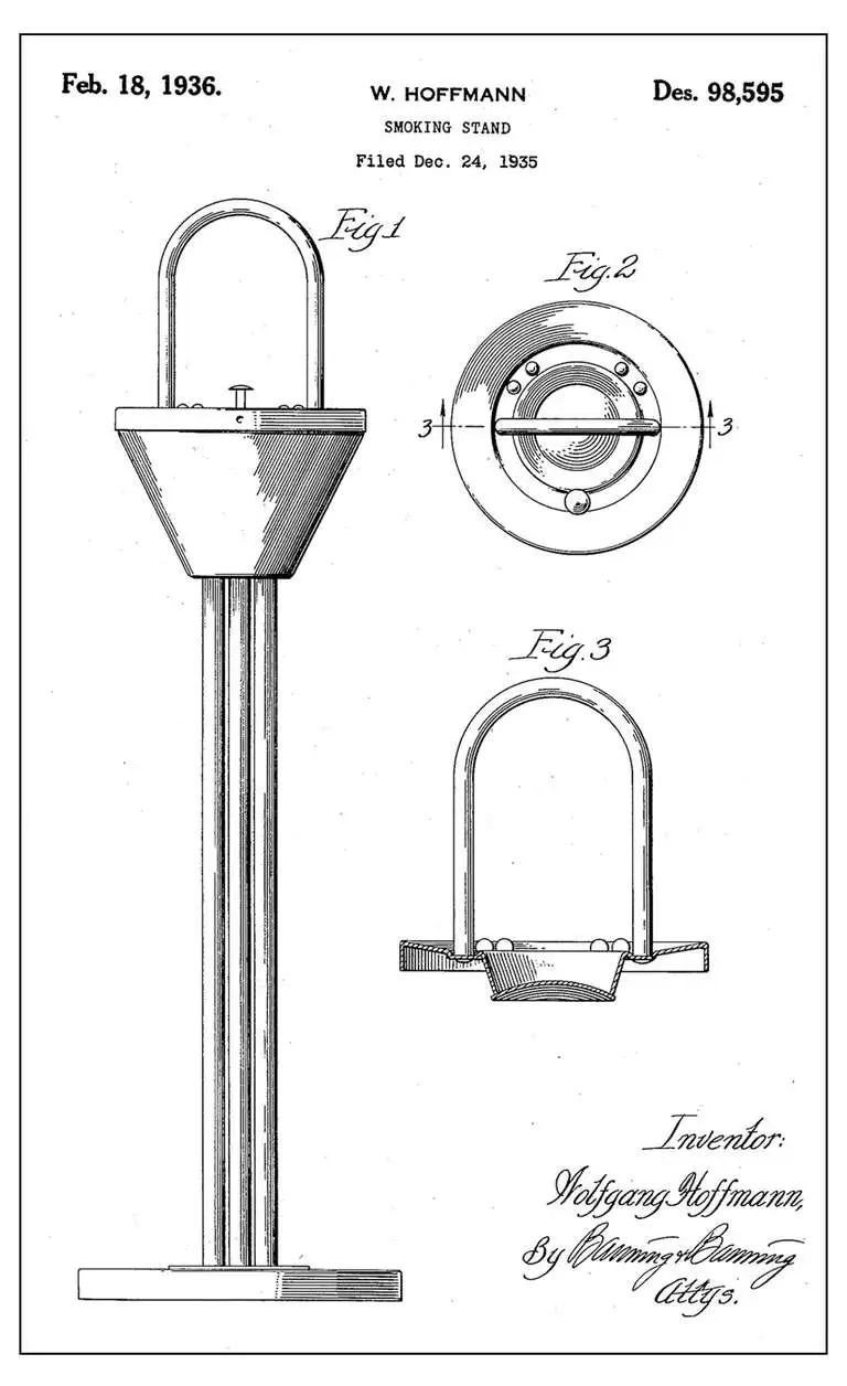Art Deco Raucherständer:: Aschenbecher von Wolfgang Hoffman 6