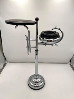 Art Deco Smoking Table by Demeyere, Chromed Metal, Bakelite, Belgium circa 1920